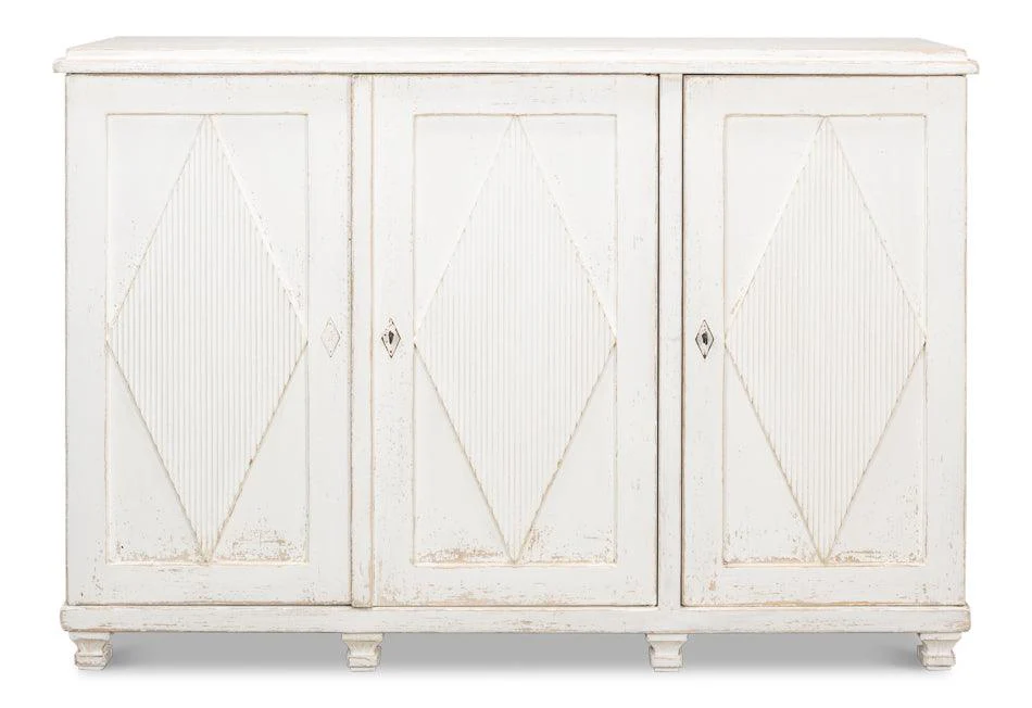 Beecher Sideboard W/3 Doors - Whitewash - Remutear
