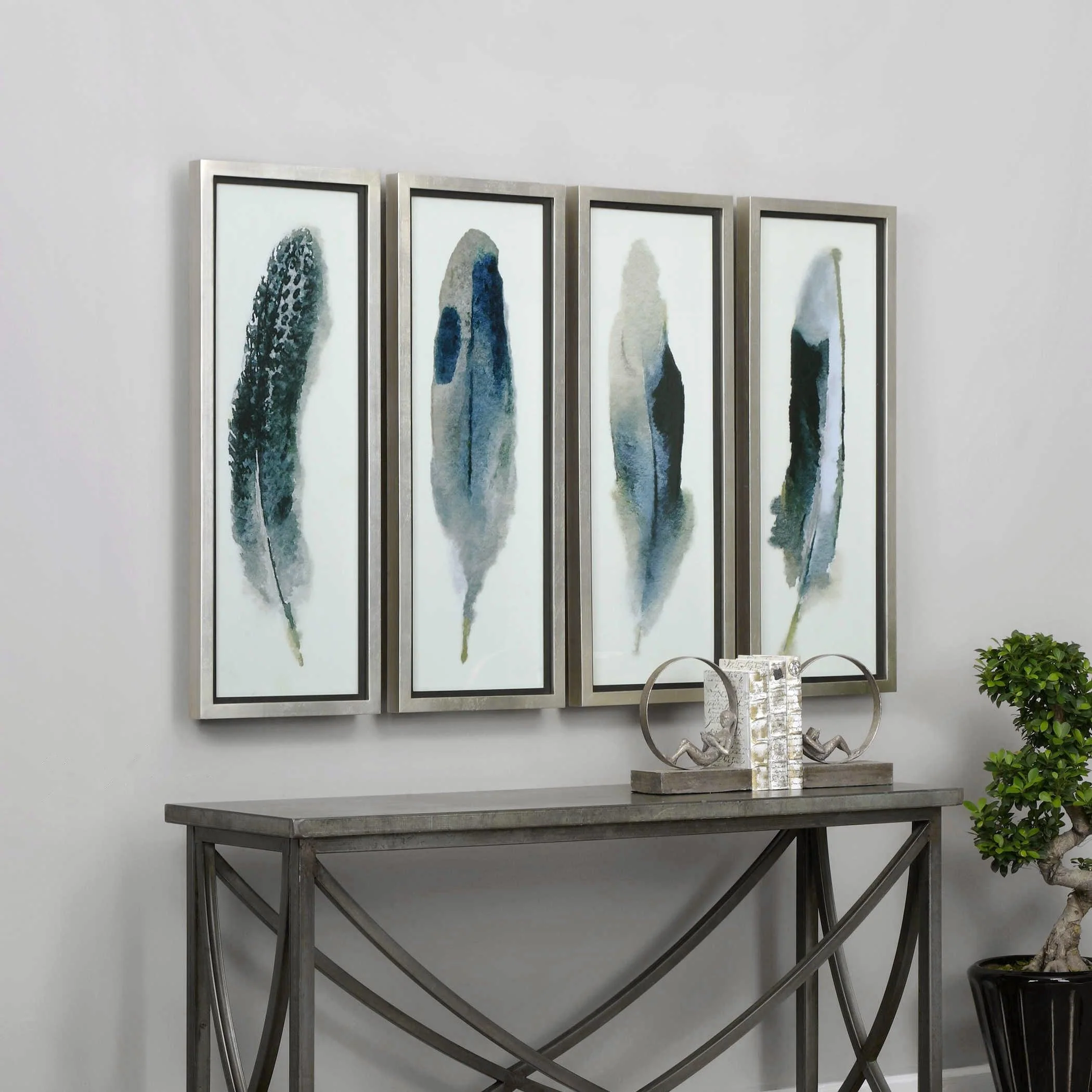 FEATHERED BEAUTY PRINTS, SET OF 4 - Remutear