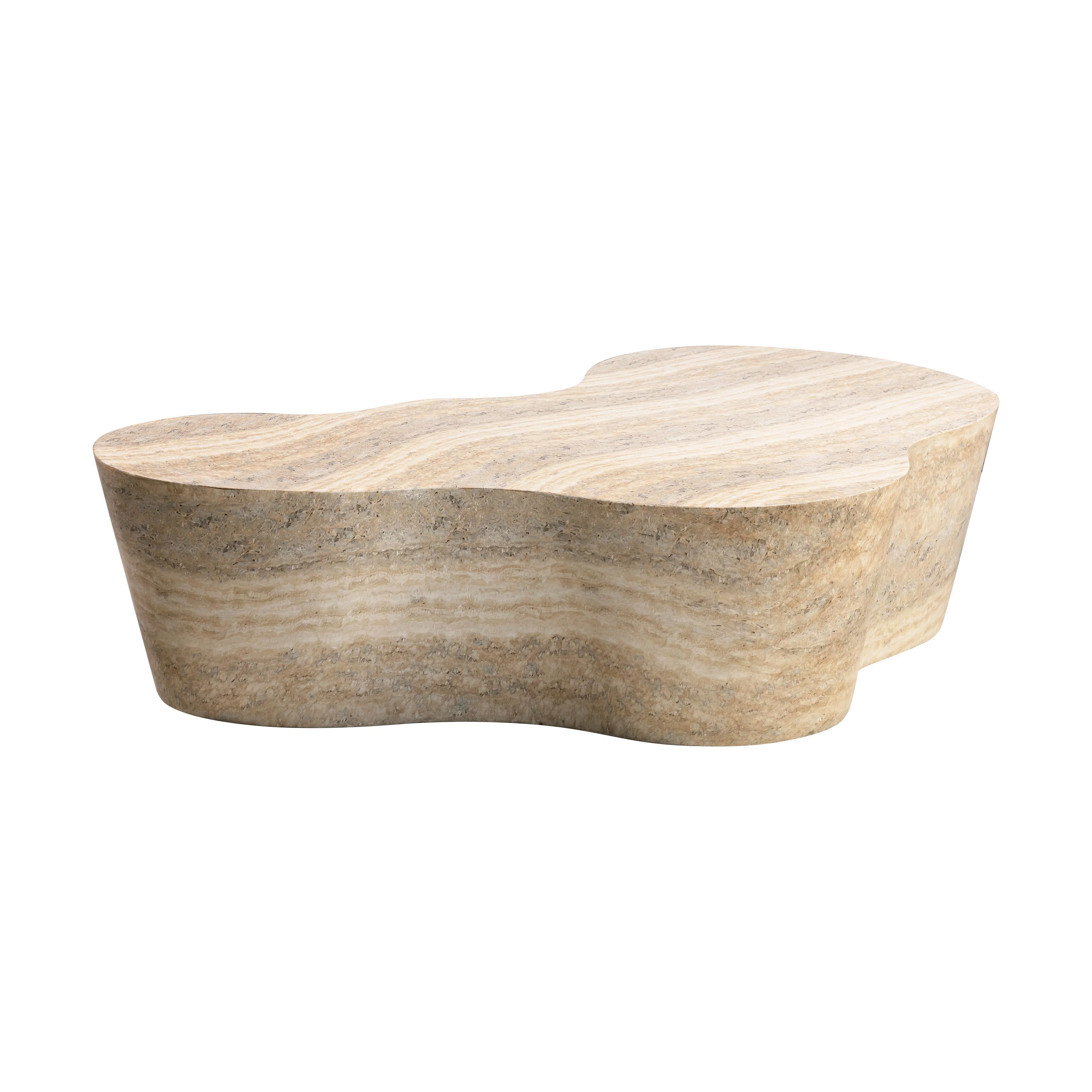 Slab Faux Travertine Coffee Table - Remutear