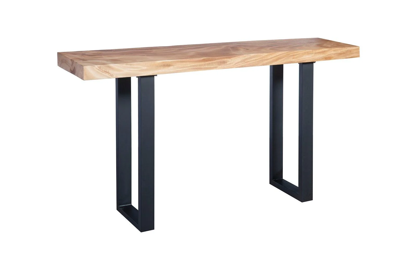 Origins Straight Edge Console Table, Metal U Legs, Matte, Black - Remutear