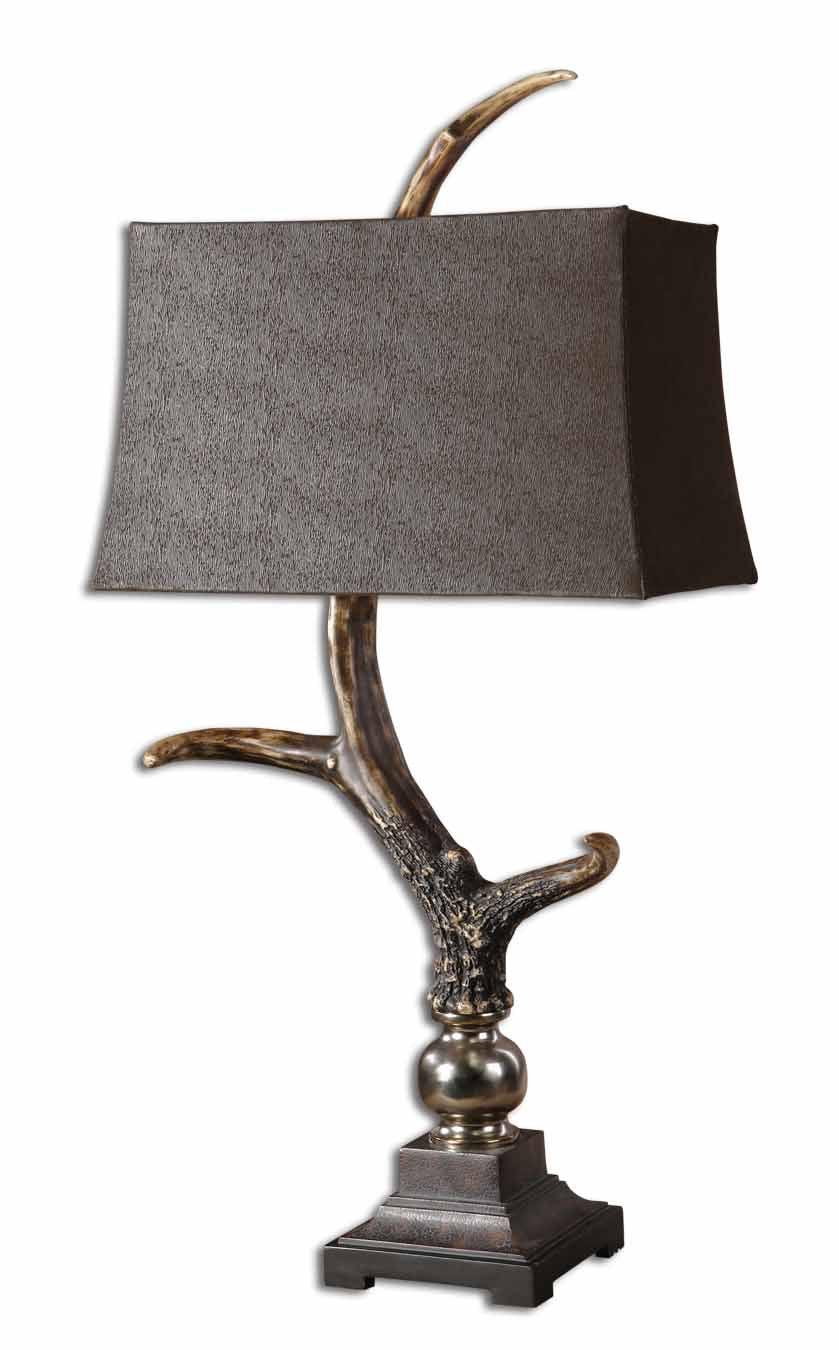 STAG HORN DARK SHADE TABLE LAMP - Remutear
