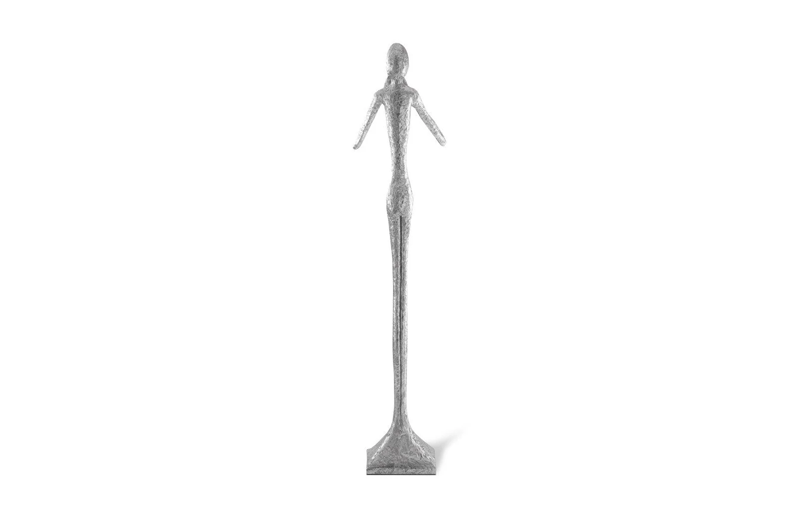 Speak No Evil Slender Sculpture, Large, Resin, Silver Leaf - Remutear