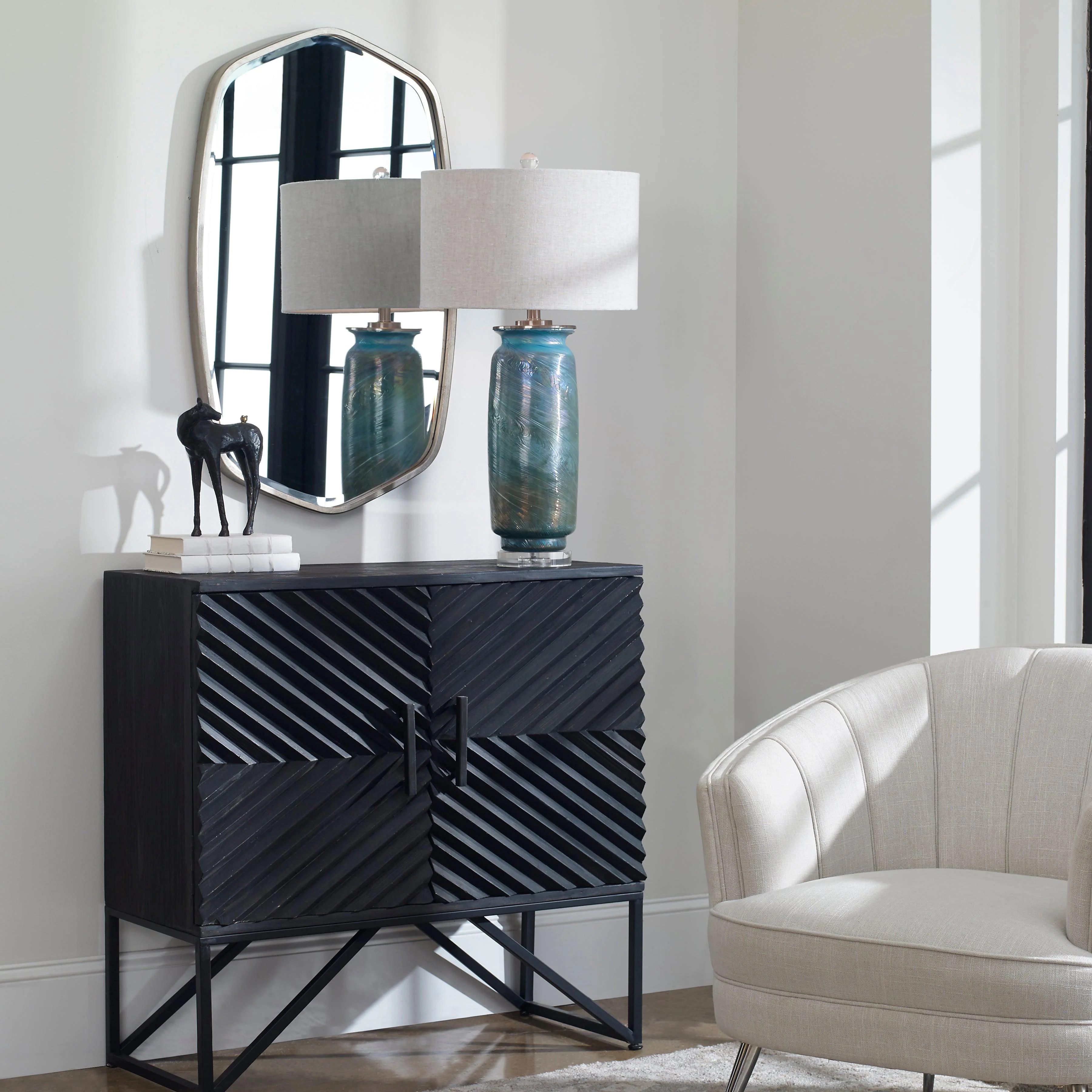 Zadie Ebony Accent Cabinet - Remutear
