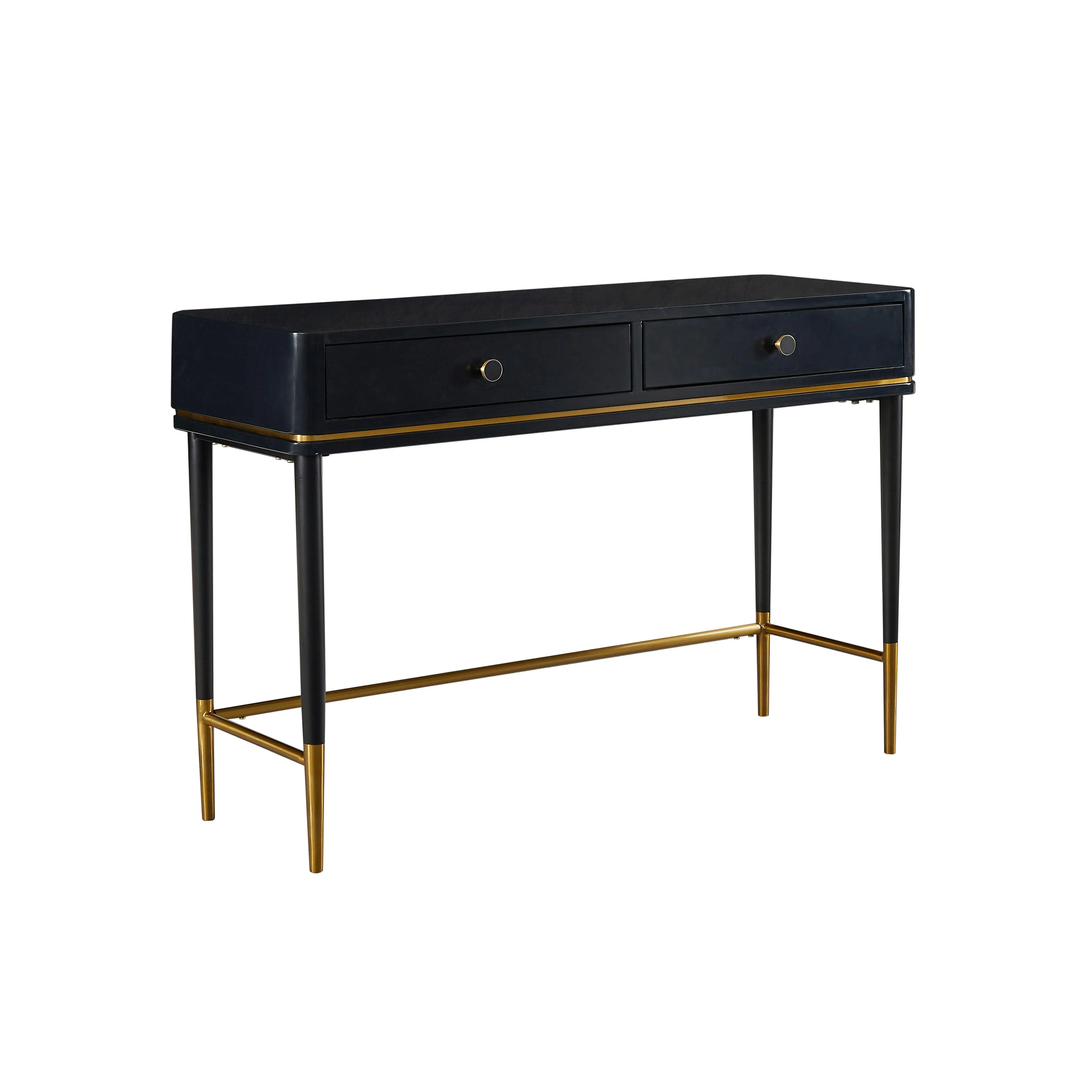 Mariah Two Drawer Black Desk - Remutear
