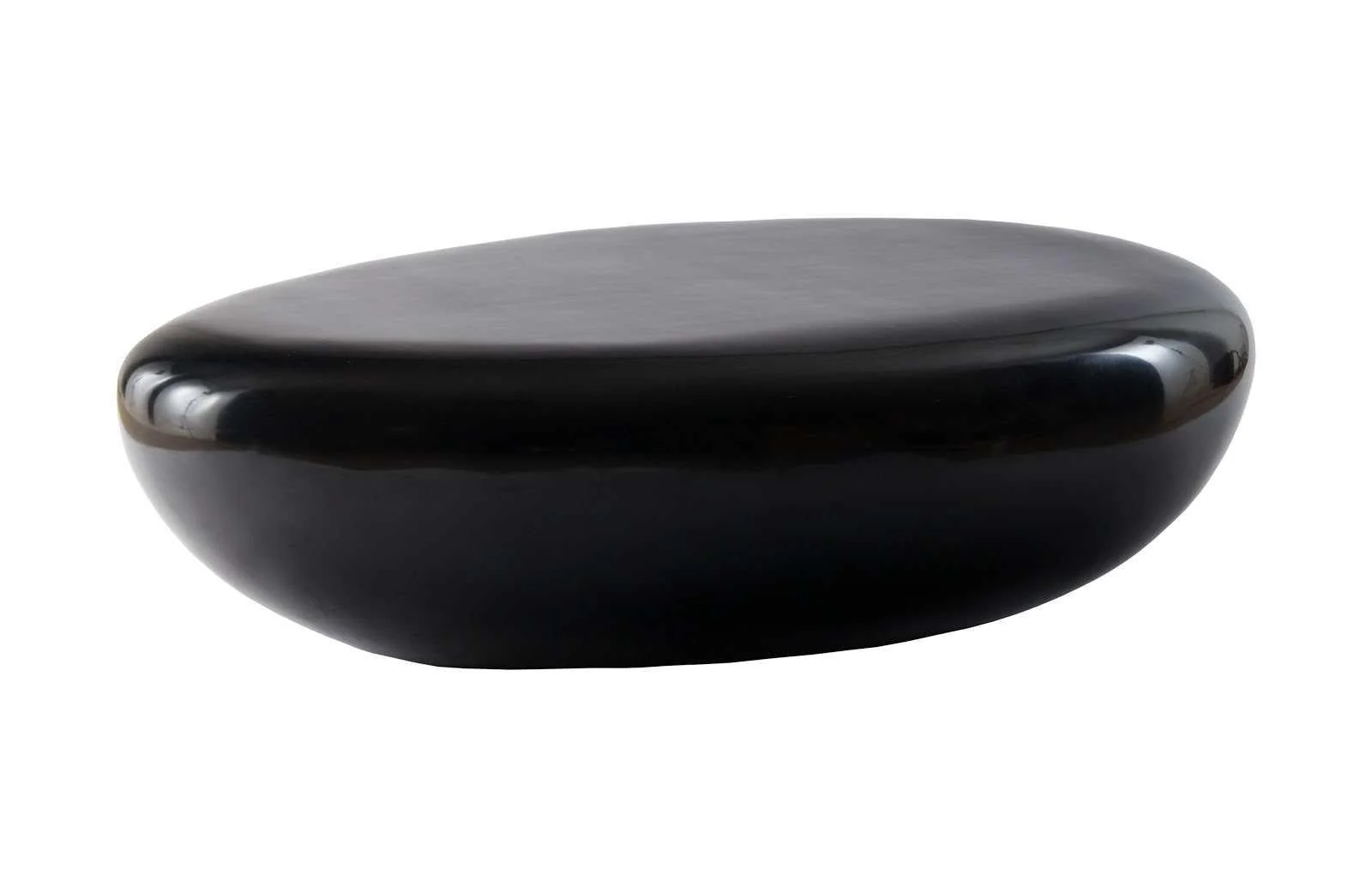 River Stone Coffee Table, Large, Gel Coat Black - Remutear