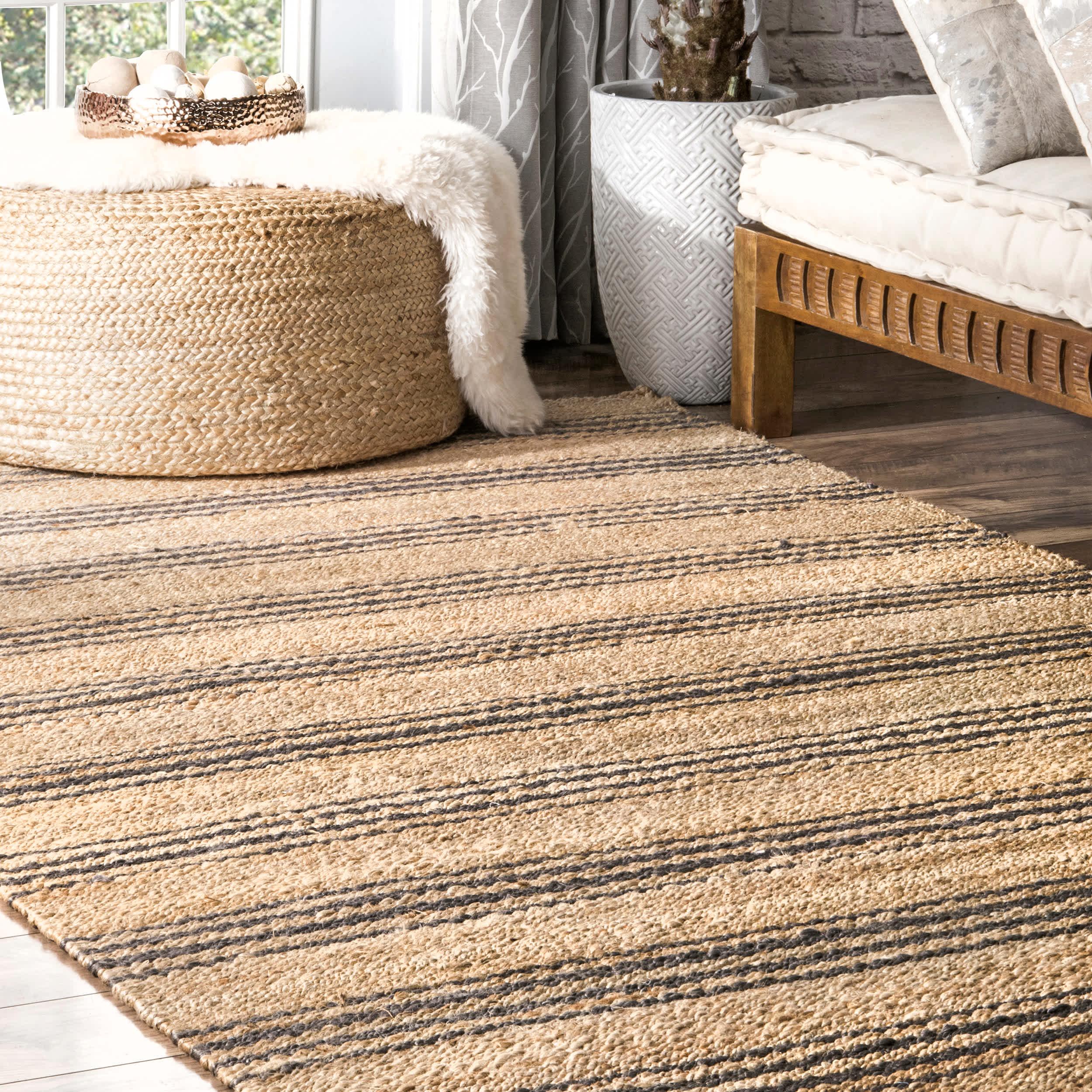 Hand Loomed Sandy Jute Area Rug - Remutear