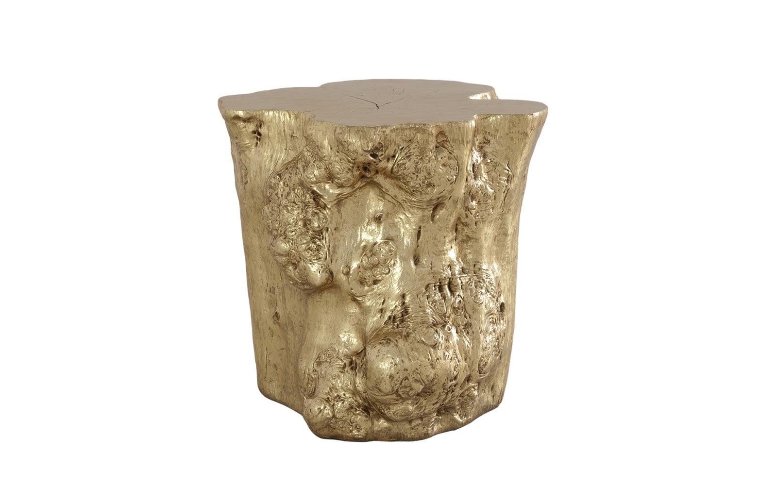 Log Side Table, Gold Leaf - Remutear