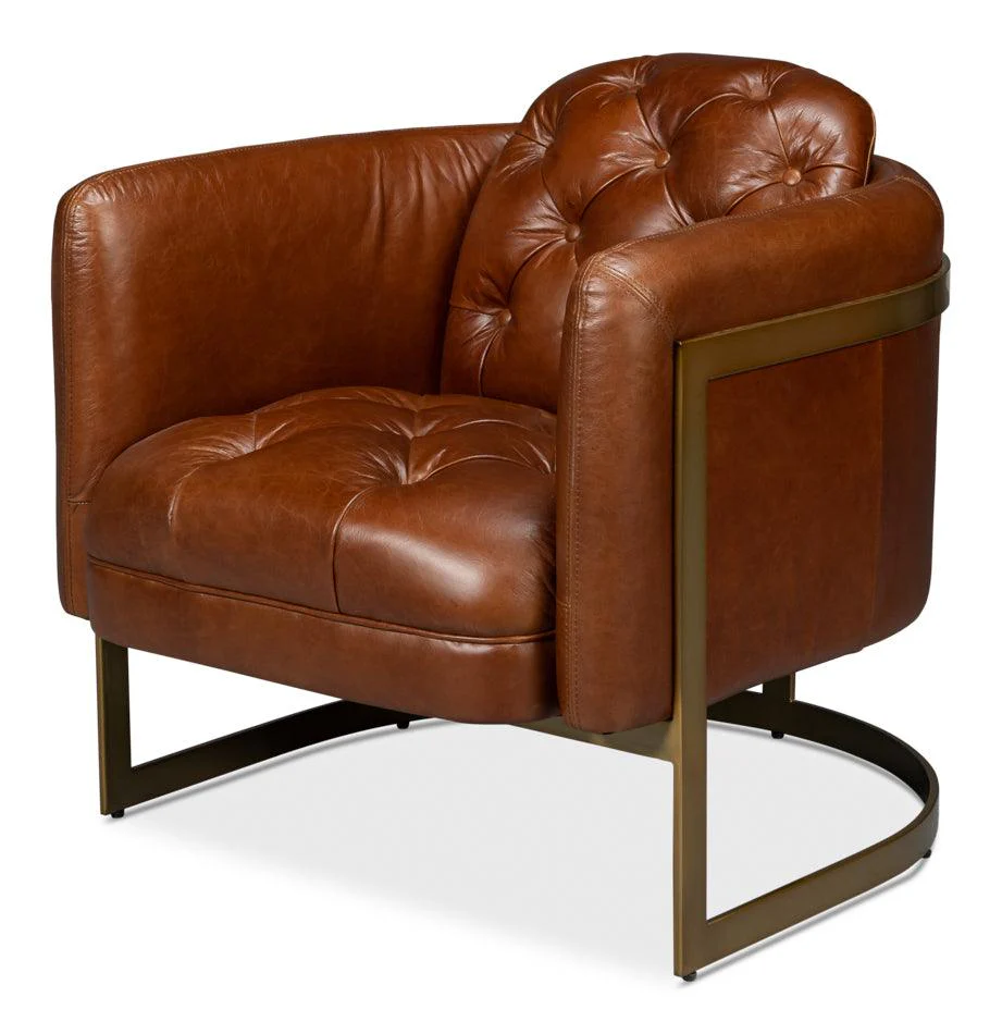 Finn Leather Club Chair - Havana Brown - Remutear