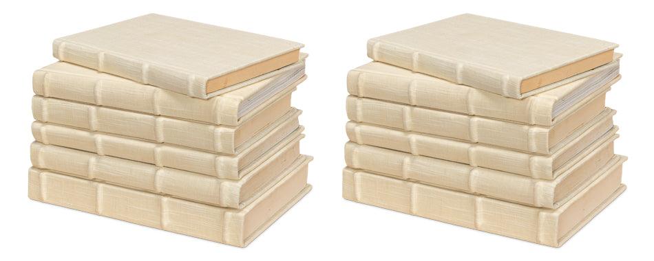 Ecru Linen Books - Set/12 - Remutear