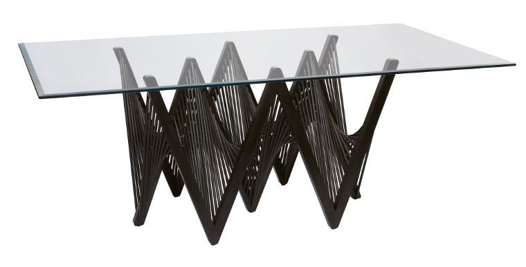 Geo Dining Base, Dark Brown (NO GLASS) - Remutear
