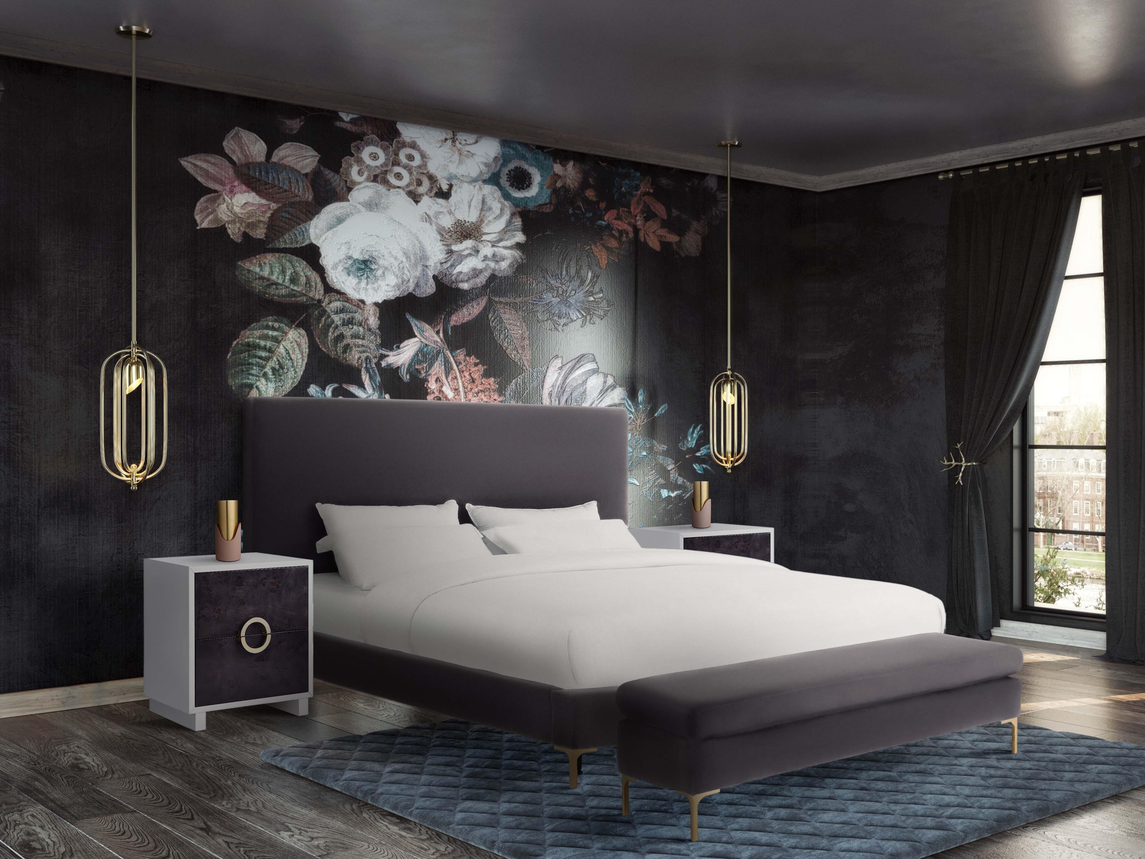 Delilah Grey Velvet Bench - Remutear