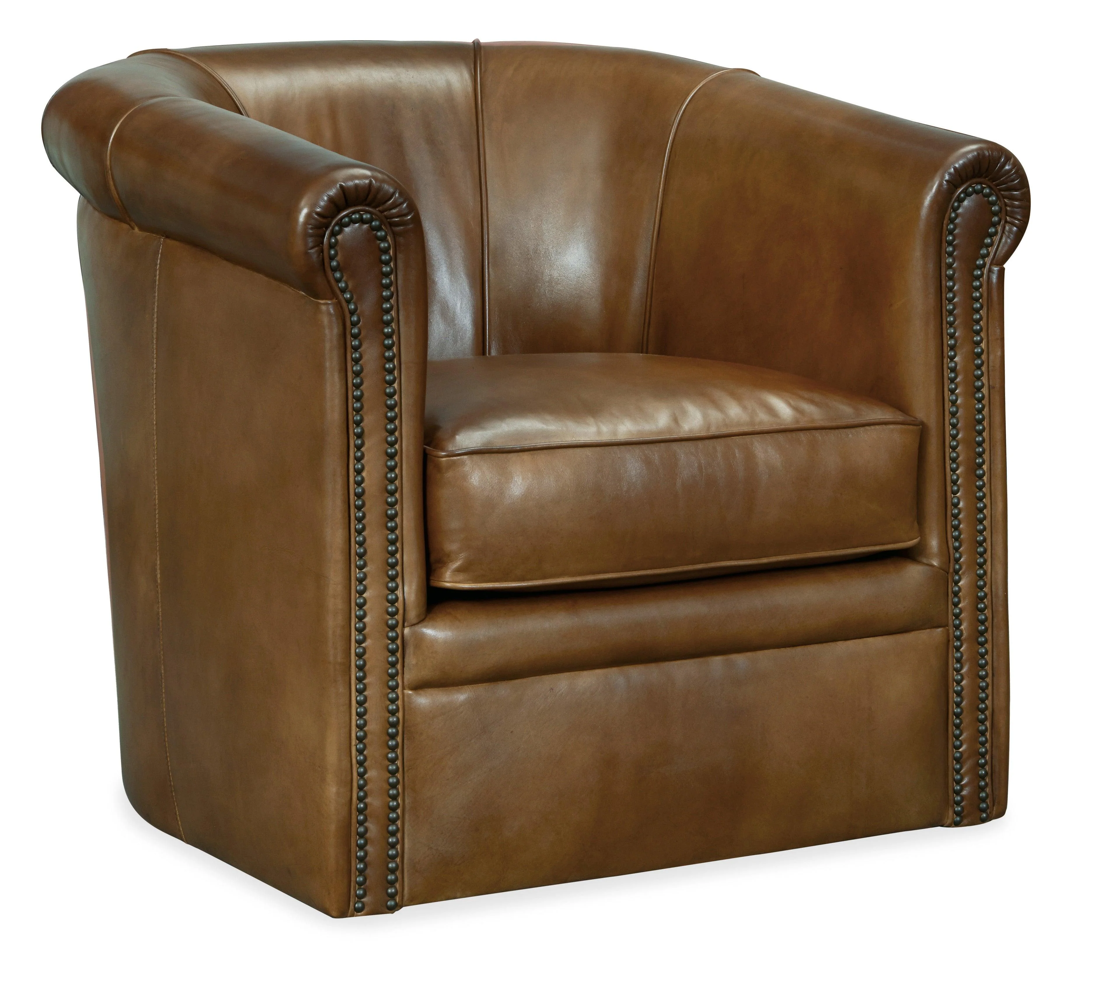 Axton Swivel Leather Club Chair - Remutear