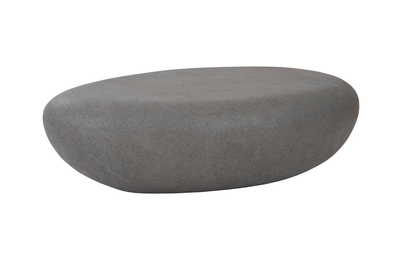 River Stone Coffee Table, Charcoal Stone, Large - Remutear