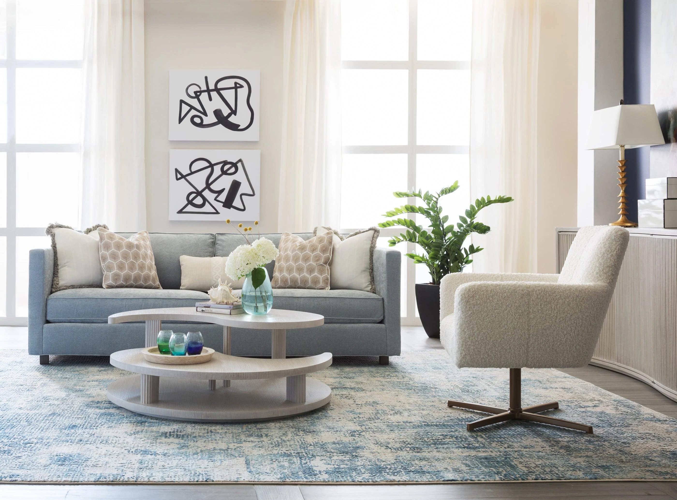 Signature Designs Misty Gray Yin Yang  Cocktail Table - Remutear