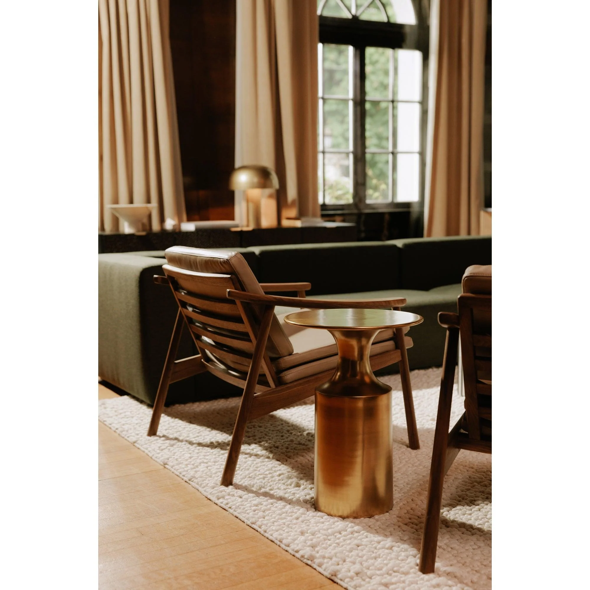 Rassa Polished Gold Accent Table - Remutear