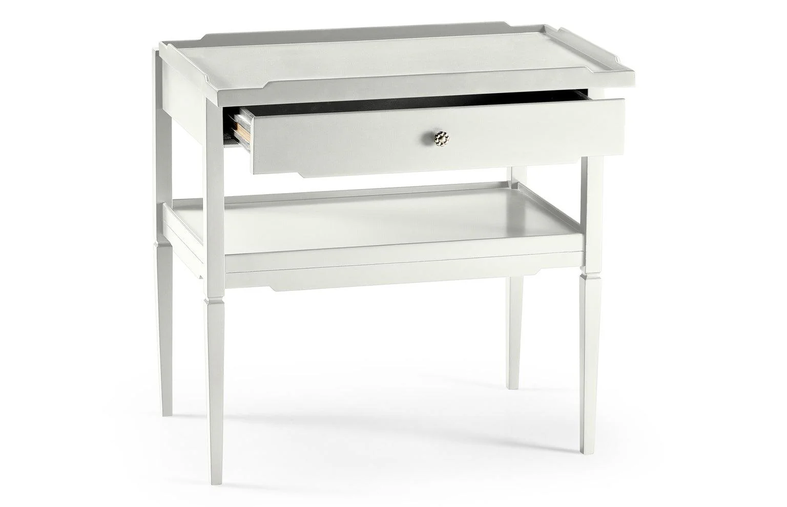 Reimagined Remanence Large White Side Table with Shelf - Remutear
