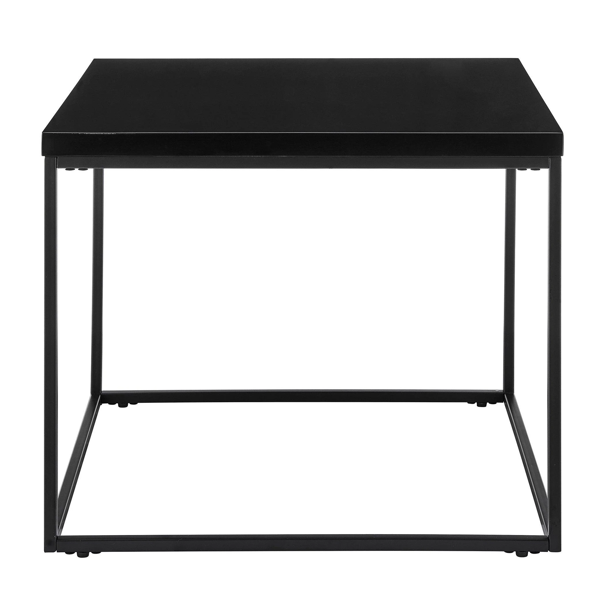 Teresa Side Table in High Gloss Black with Matte Black Base - Remutear
