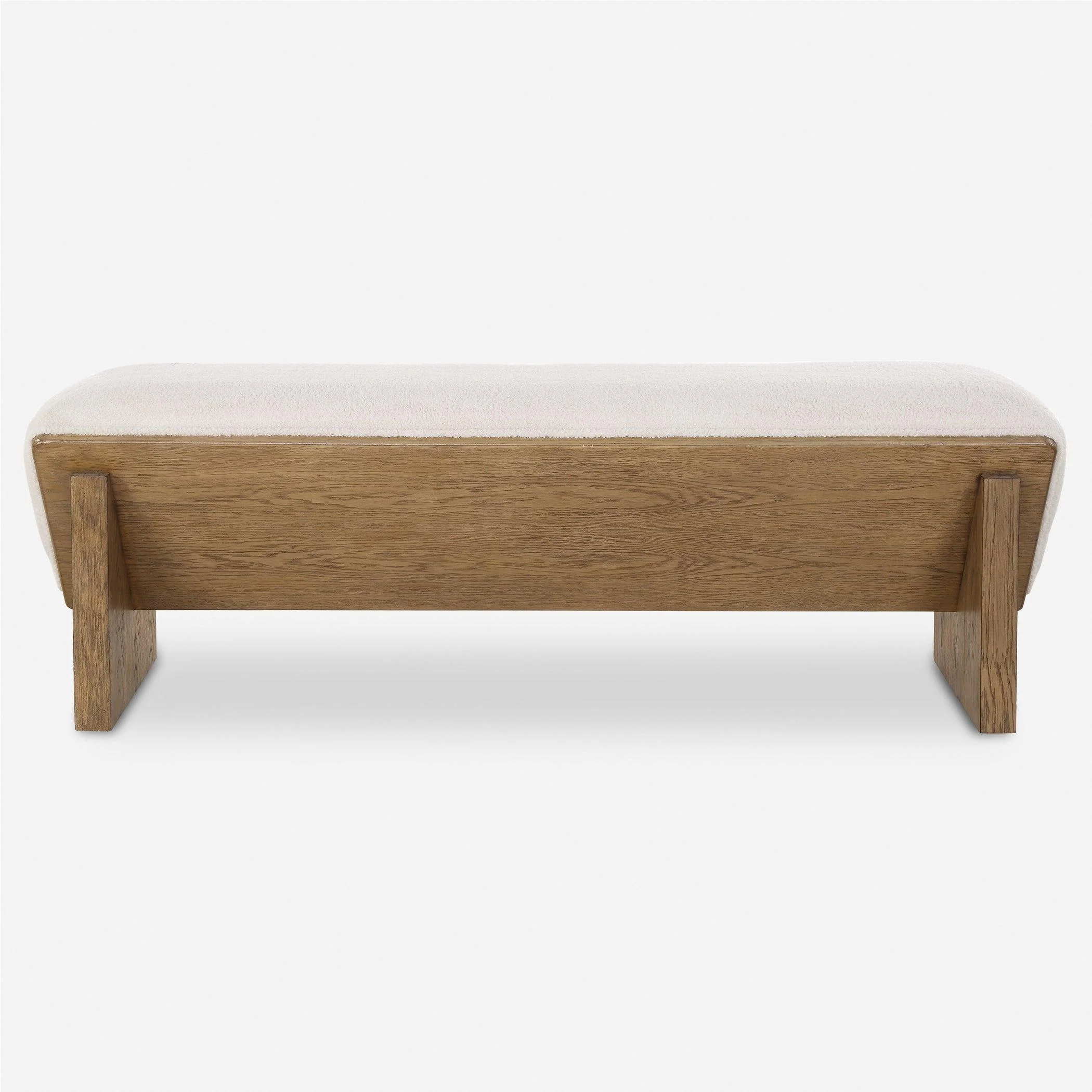 Wedged Ivory Fabric Bench - Remutear