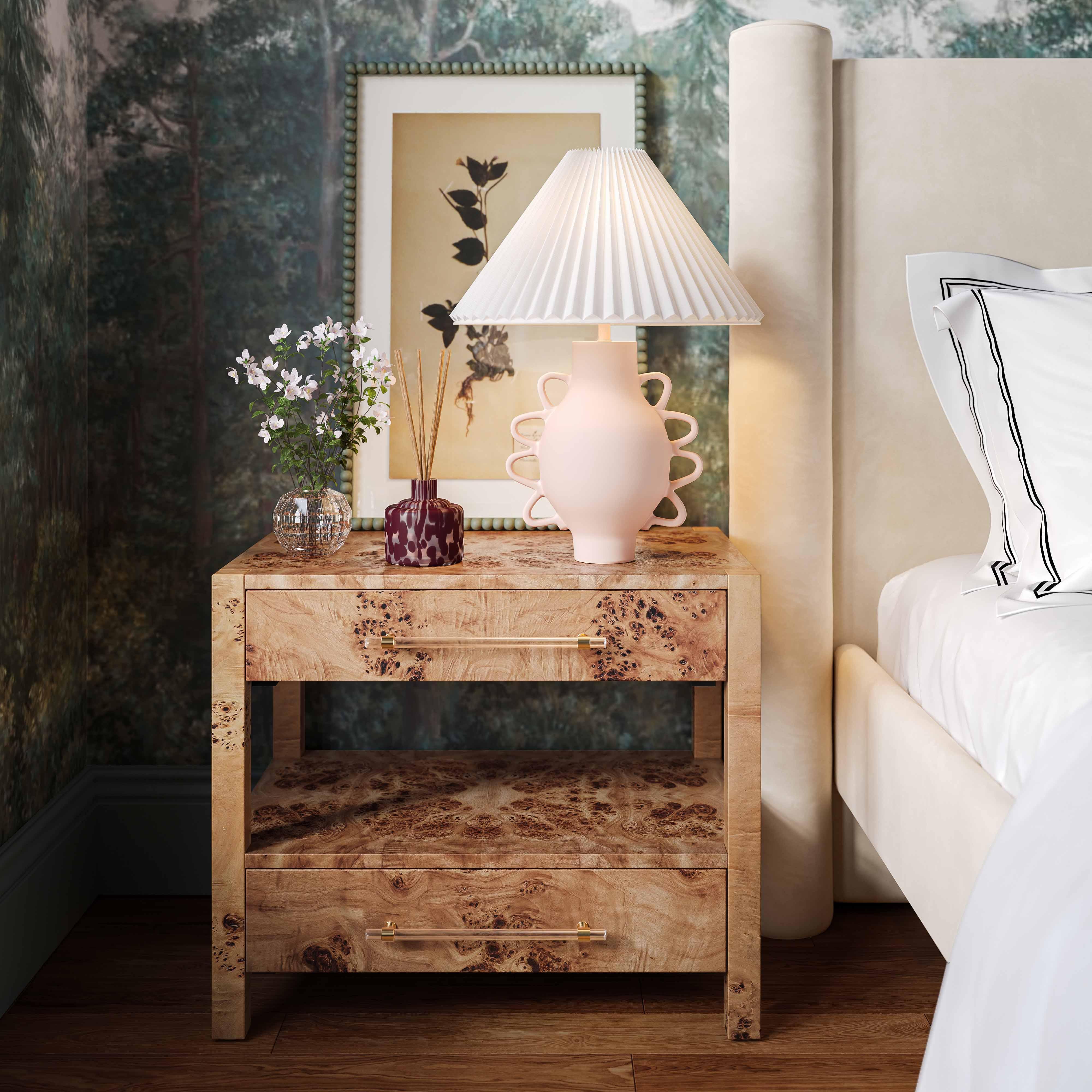 Hazza Cream Pleated Table Lamp - Remutear
