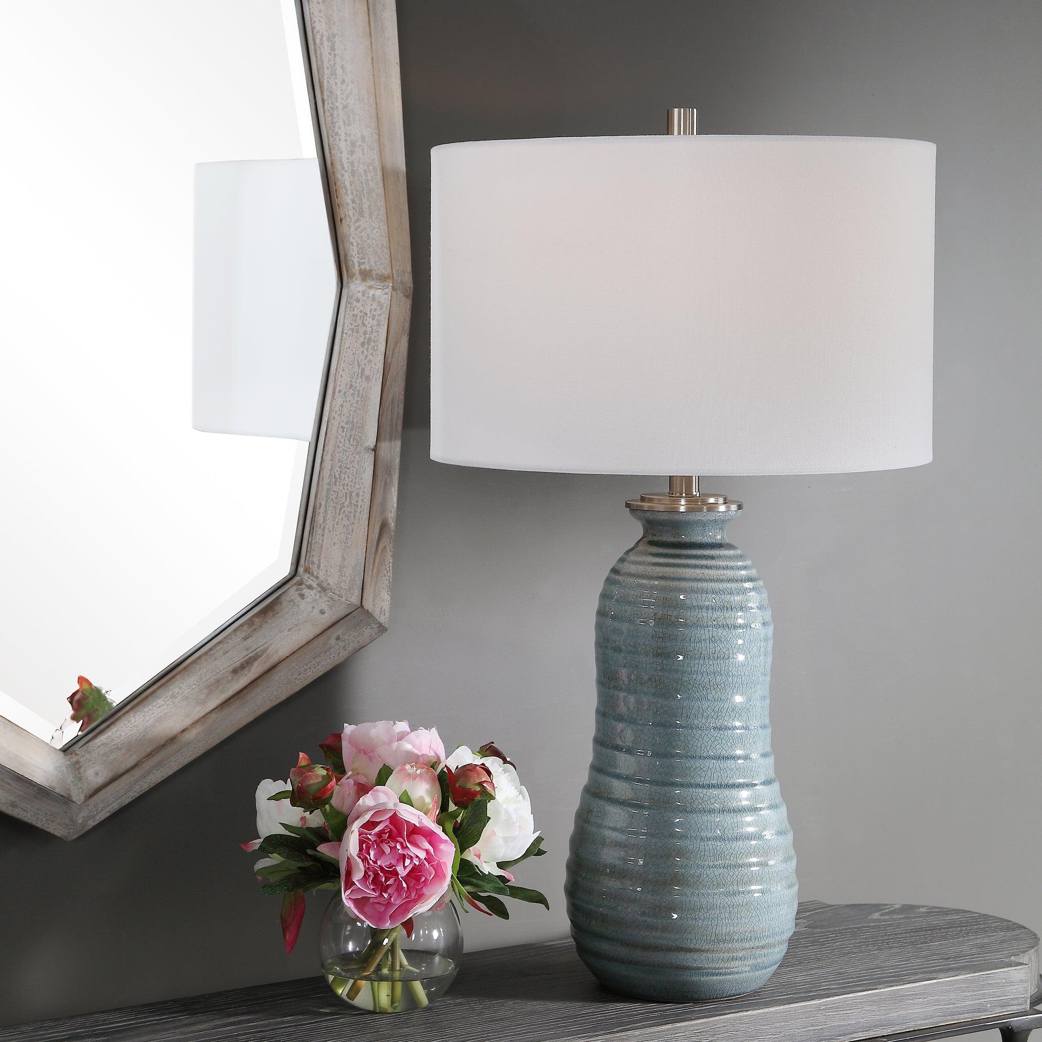ZAILA LIGHT BLUE TABLE LAMP - Remutear