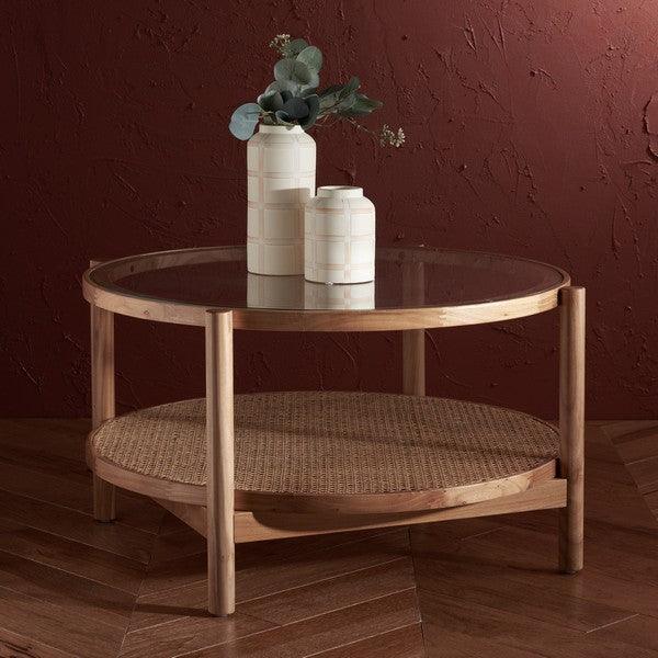 KARYNA RATTAN AND GLASS COFFEE TABLE - Remutear