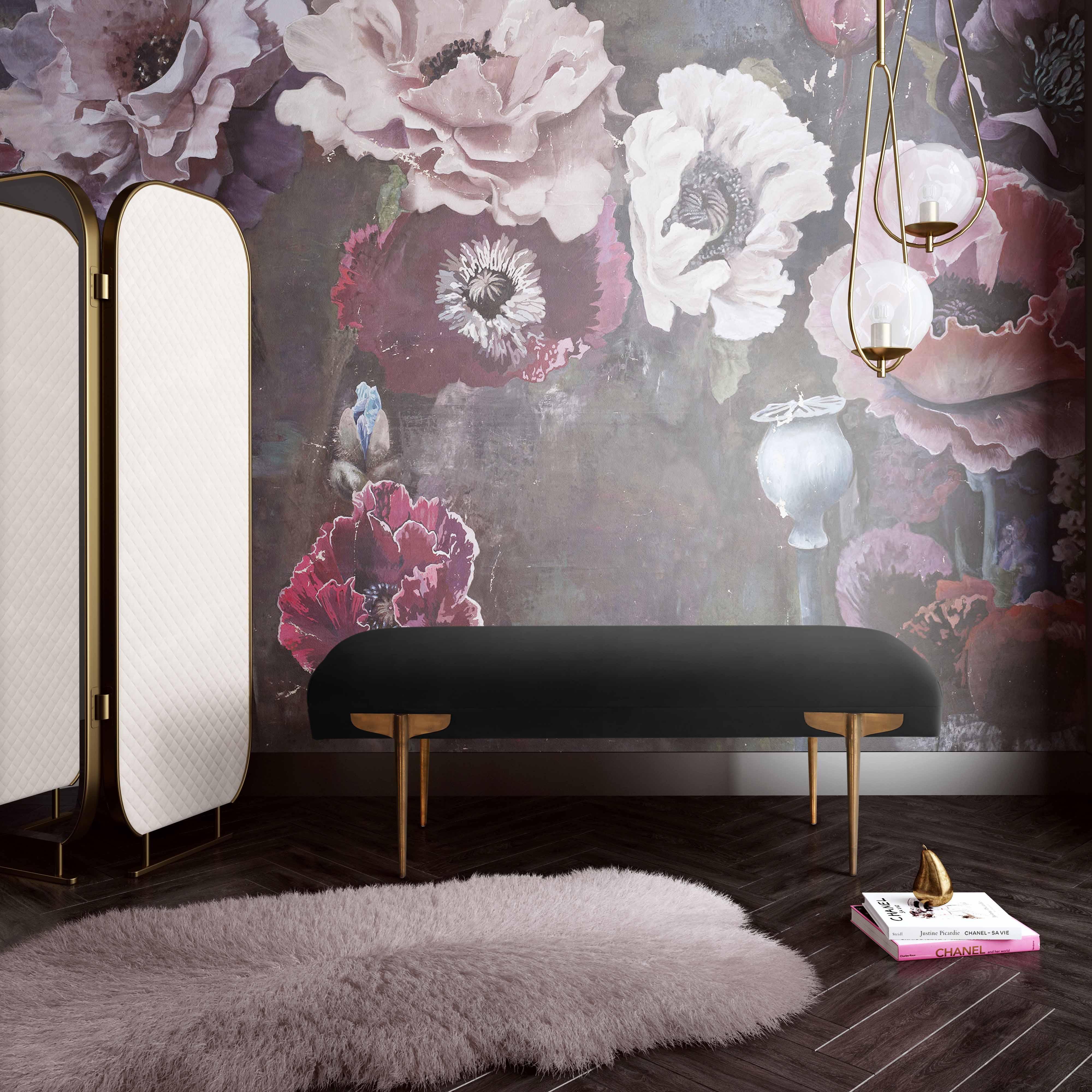 Brno Black Velvet Bench - Remutear
