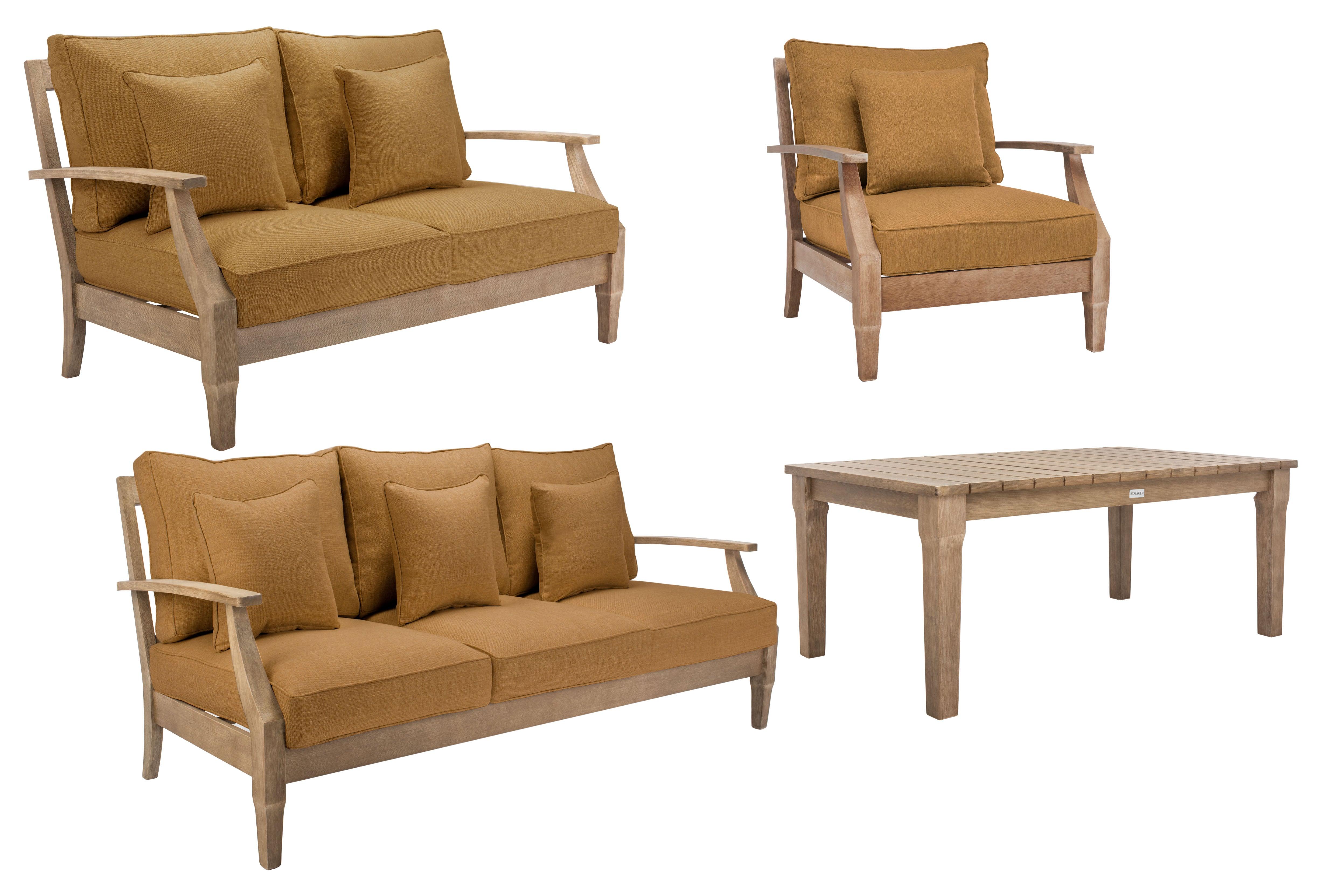 Martinique Wood Patio Loveseat - Remutear