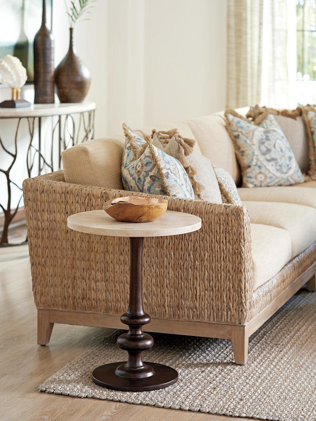 Los Altos Marshall Stone Top Round End Table - Remutear