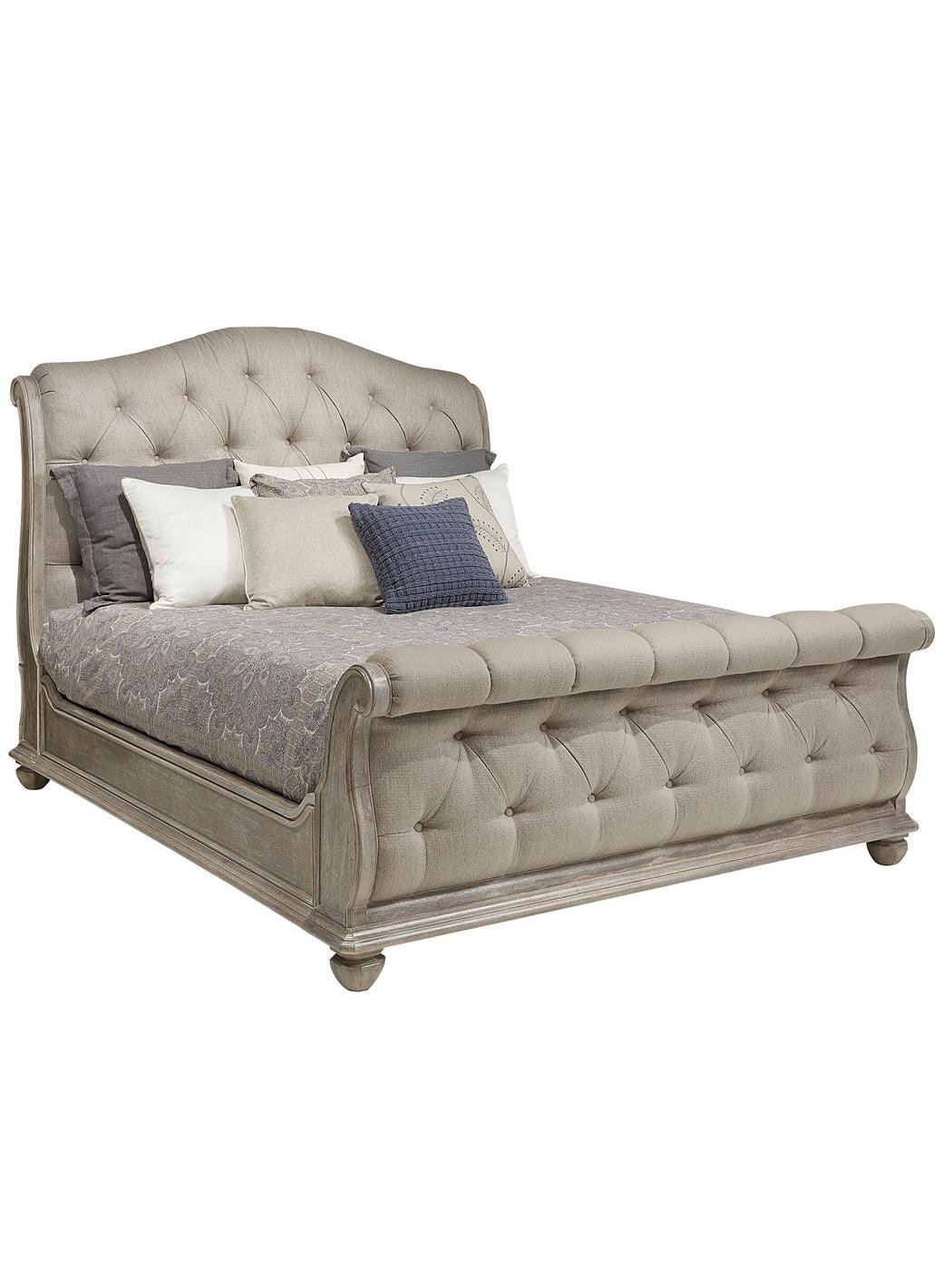Summer Creek Shoals Upholstered Tufted Sleigh Bed - Remutear