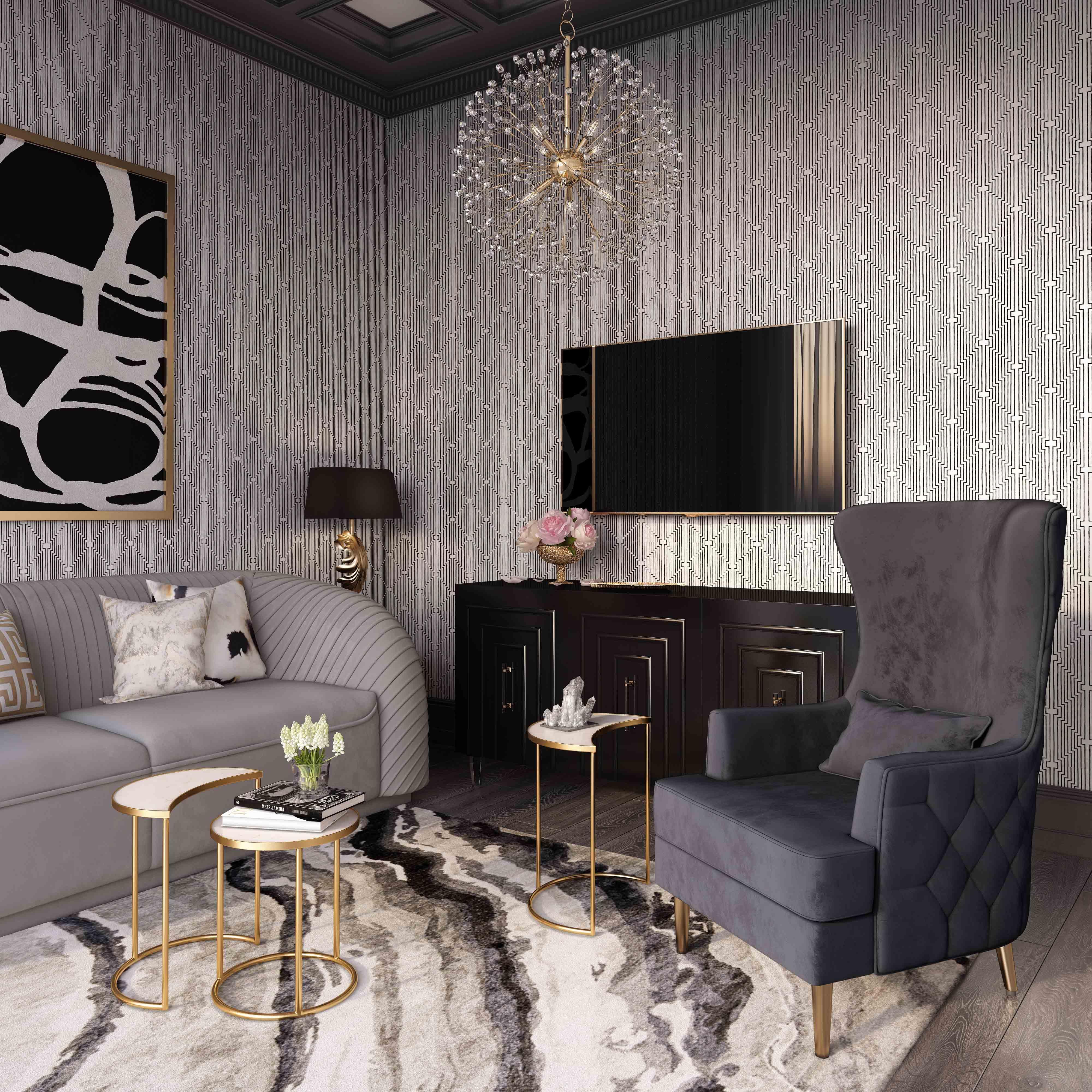 Alina Black Tall Tufted Back Chair - Remutear
