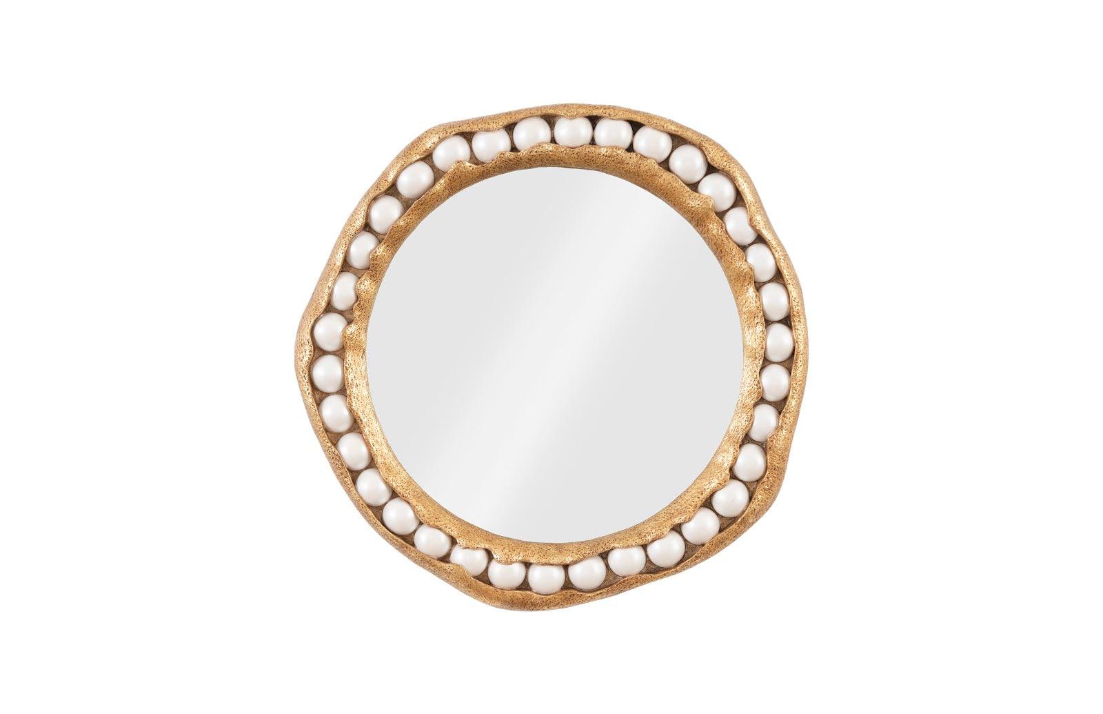 Pearl Mirror, Gold Leaf, Round - Remutear