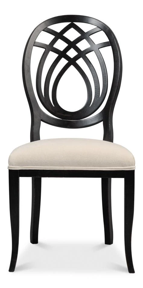 Goccia Side Chair - Nero - Banks Organza - Set of 2 - Remutear