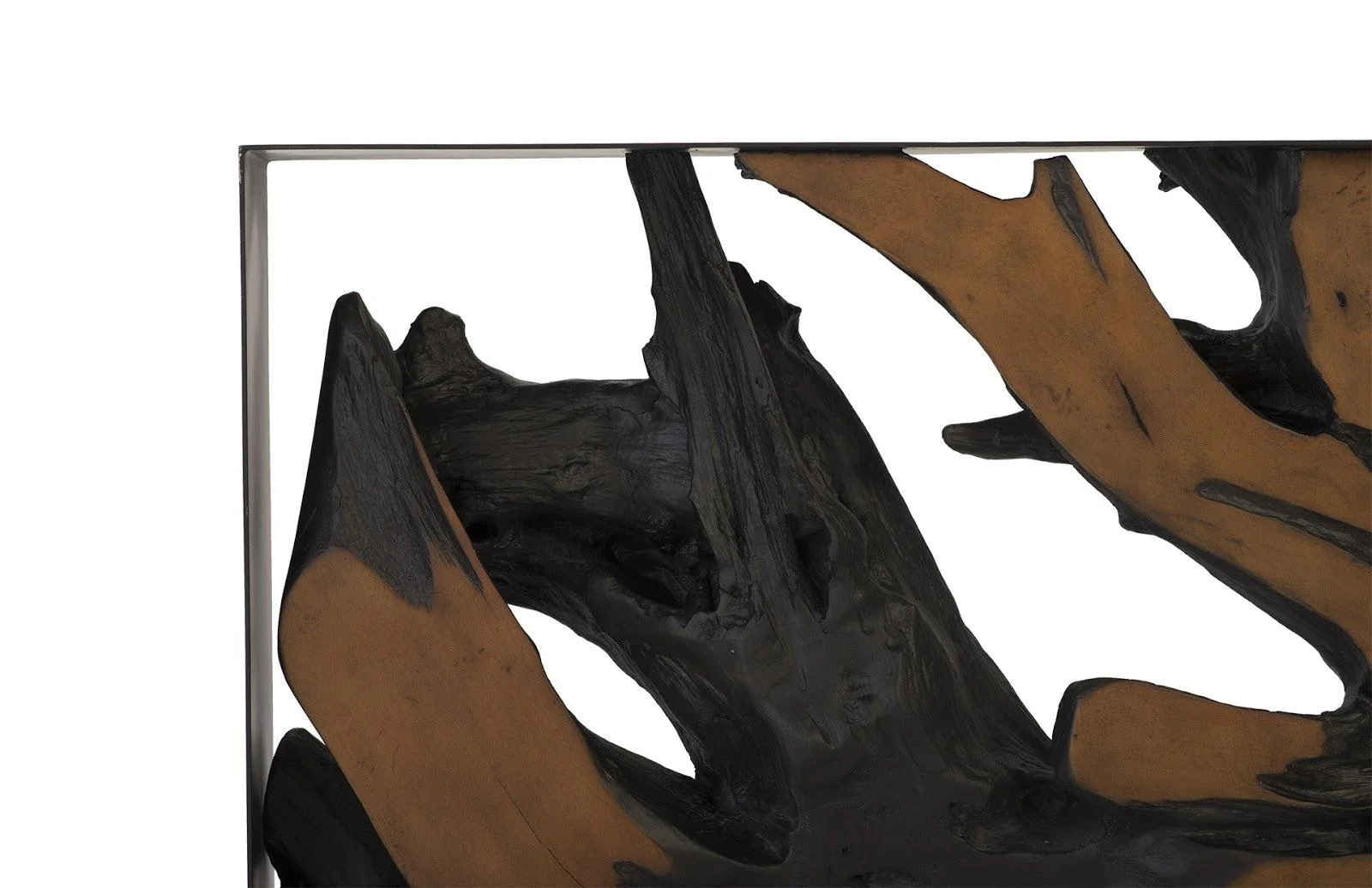 Cast Root Console Table, Iron Frame, Resin, Brown - Remutear