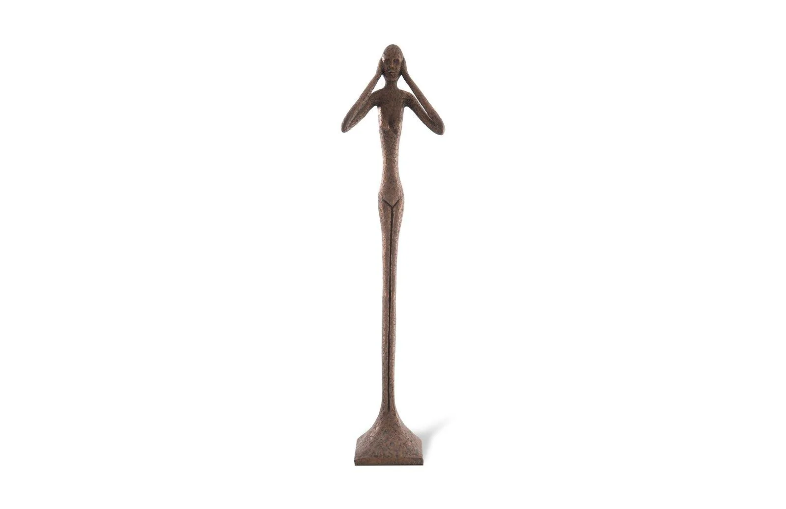Hear No Evil Slender Sculpture, Large, Resin, Bronze Finish - Remutear