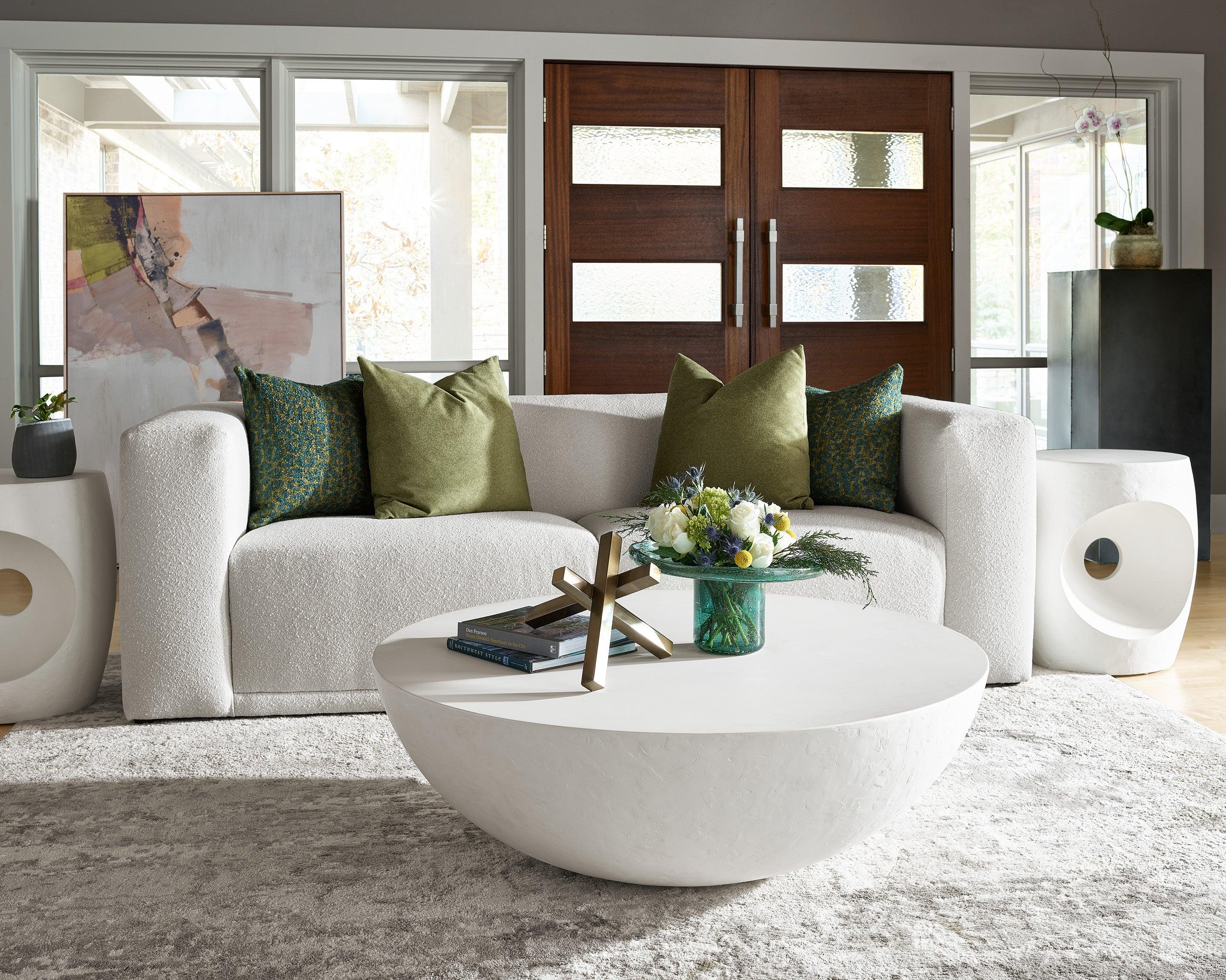 Modern Nomad Round Textured Cocktail Table - Remutear
