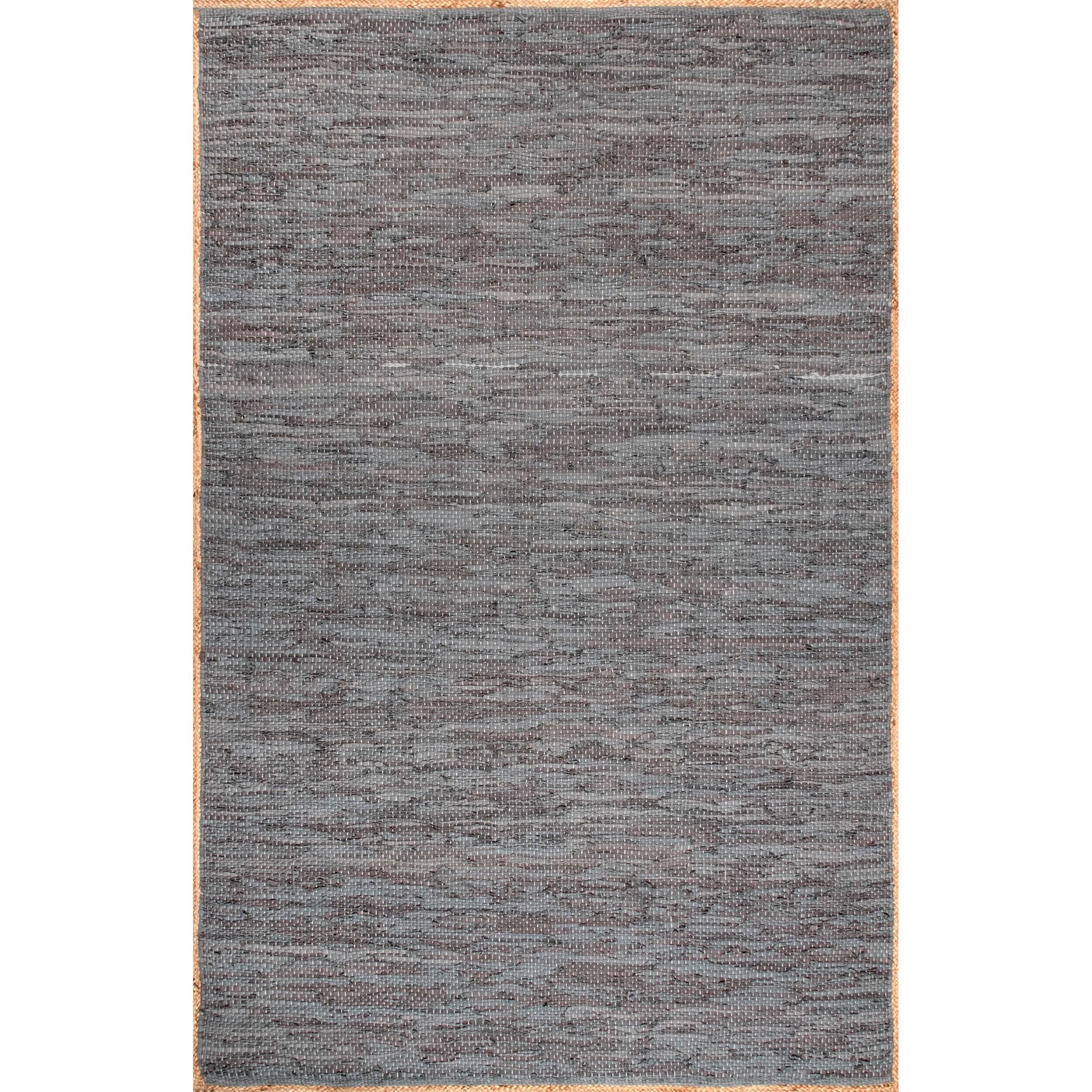 Sabby Hand Woven Leather Flatweave Area Rug - Remutear