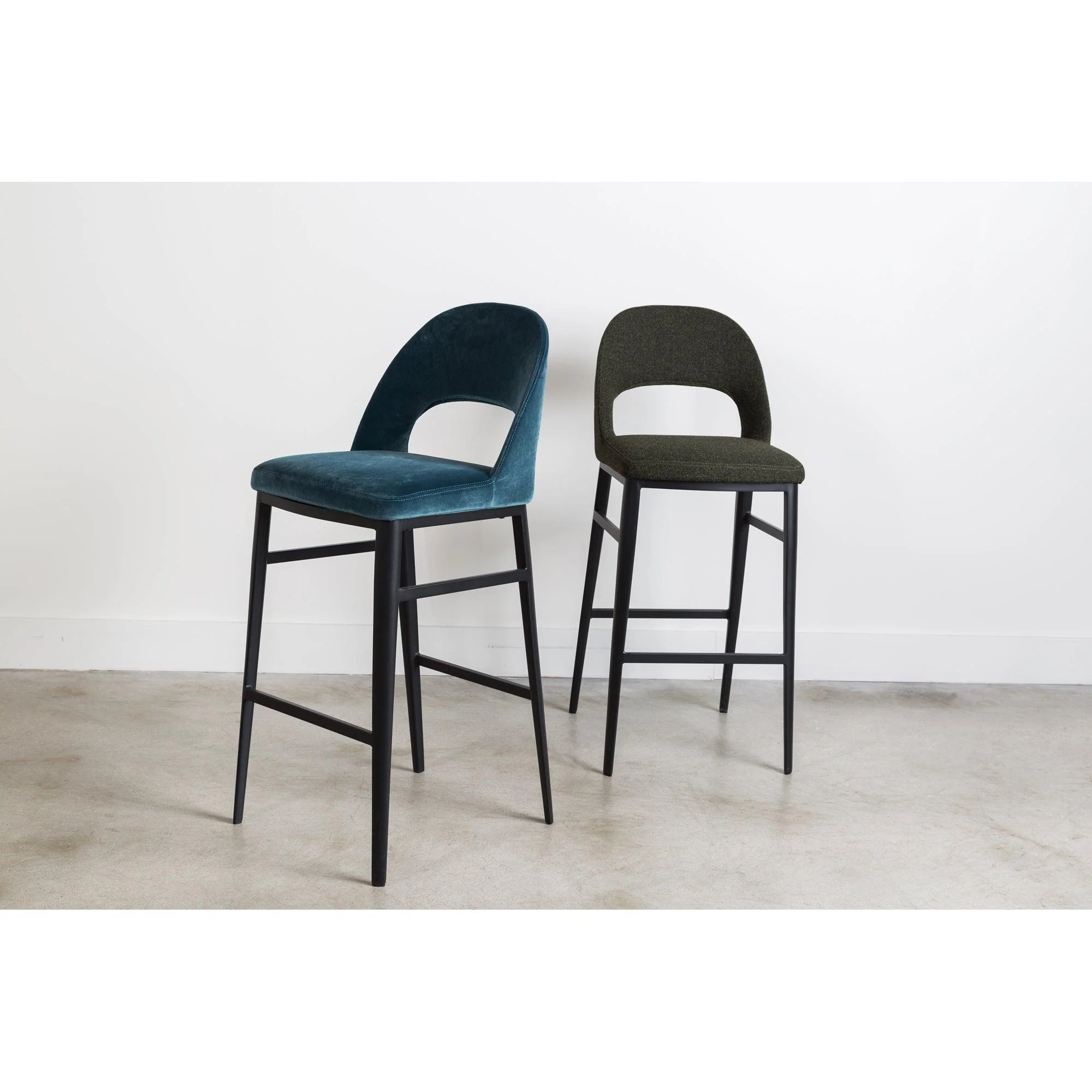 Roger Counter Stool Teal Velvet - Remutear