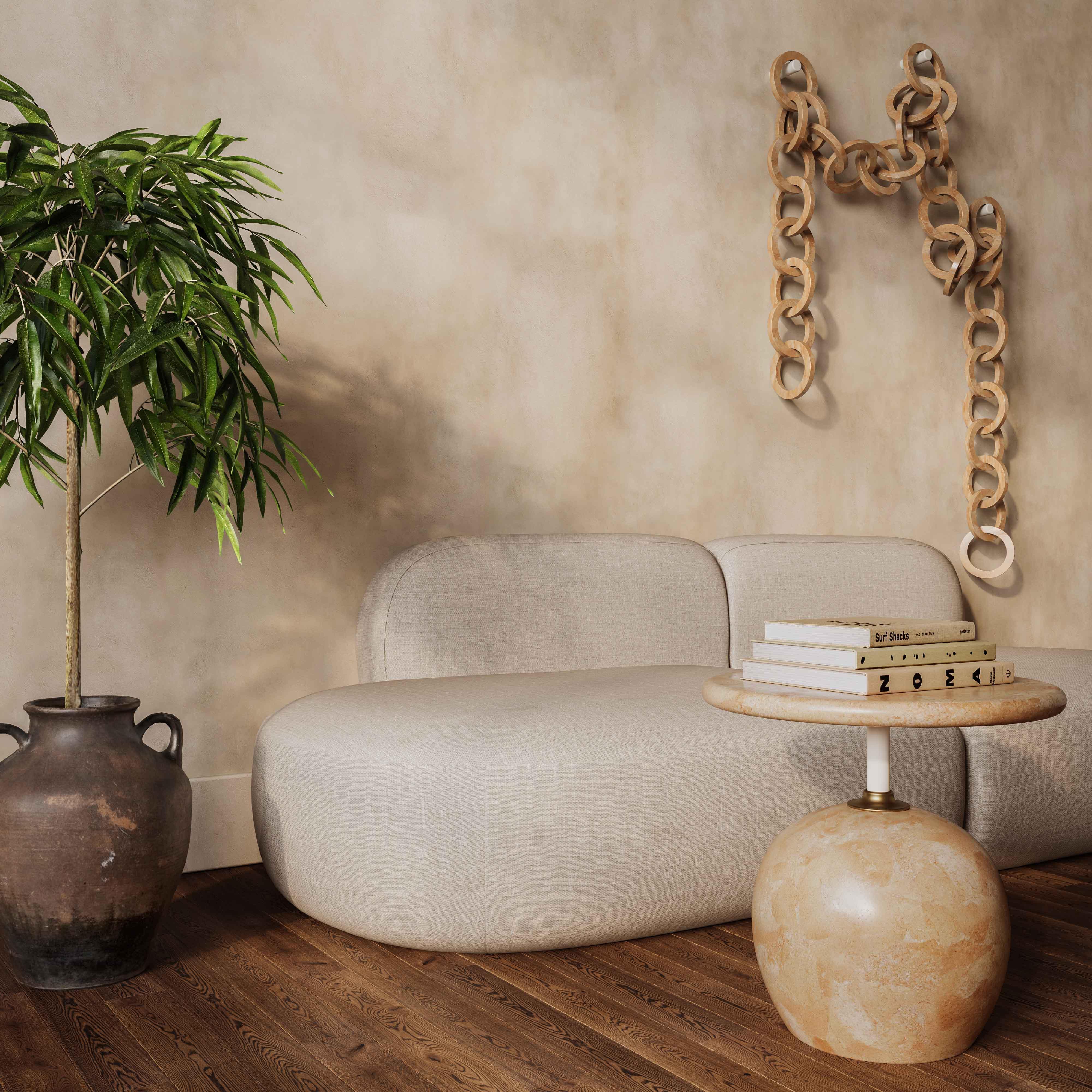 Mire Rose Faux Marble Side Table - Remutear