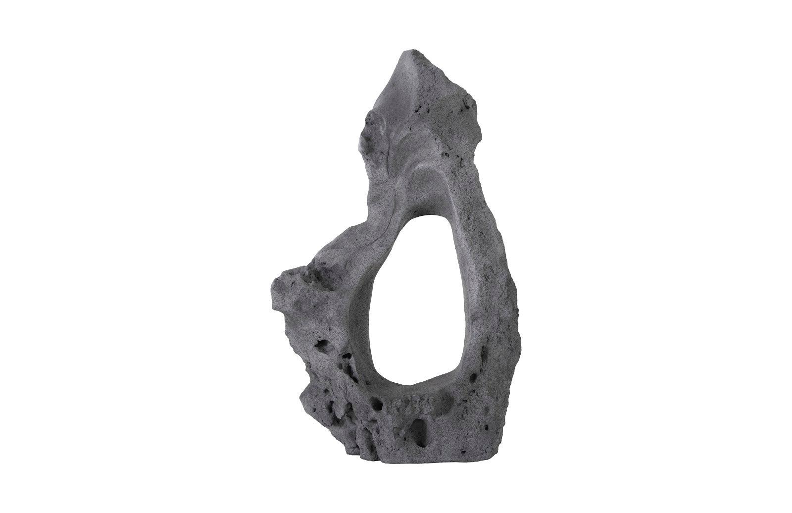 Colossal Cast Stone Sculpture, Single Hole, Charcoal Stone - Remutear