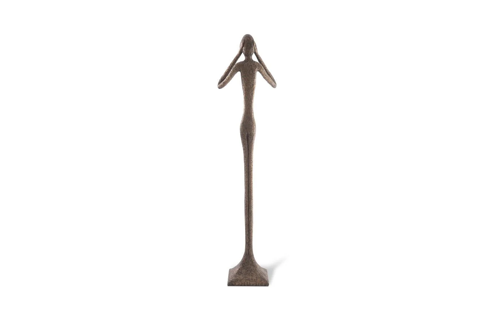 Hear No Evil Slender Sculpture, Large, Resin, Bronze Finish - Remutear