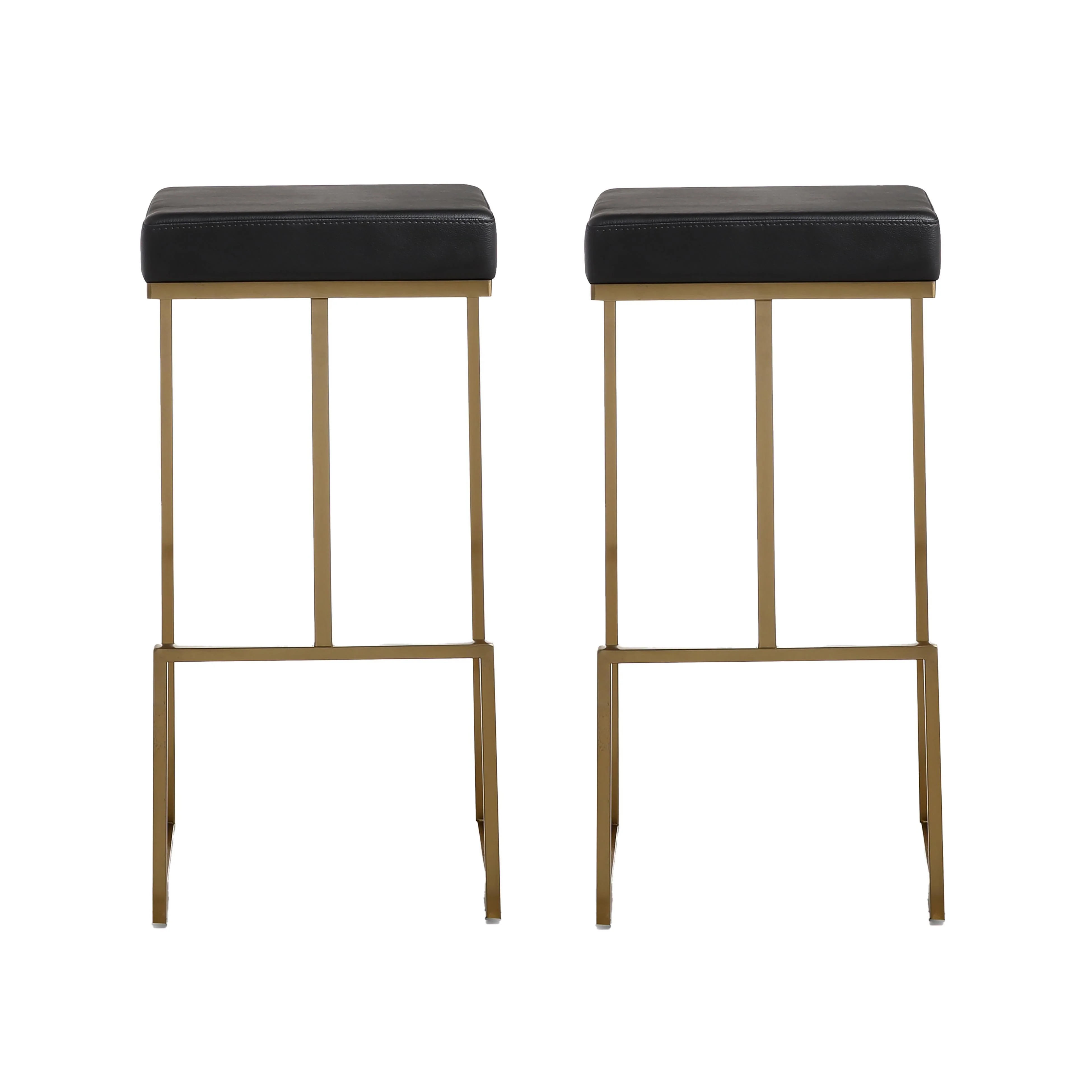 Ferrara Black Gold Steel Barstool (Set of 2) - Remutear