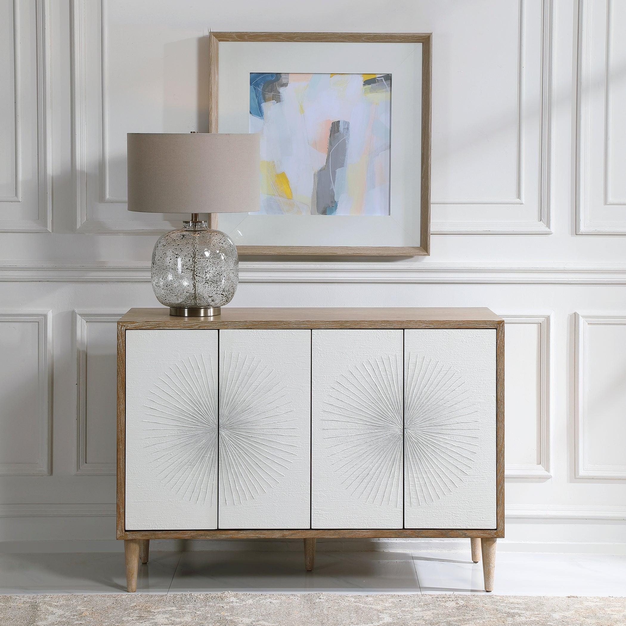 Dani 4 Door White Cabinet - Remutear