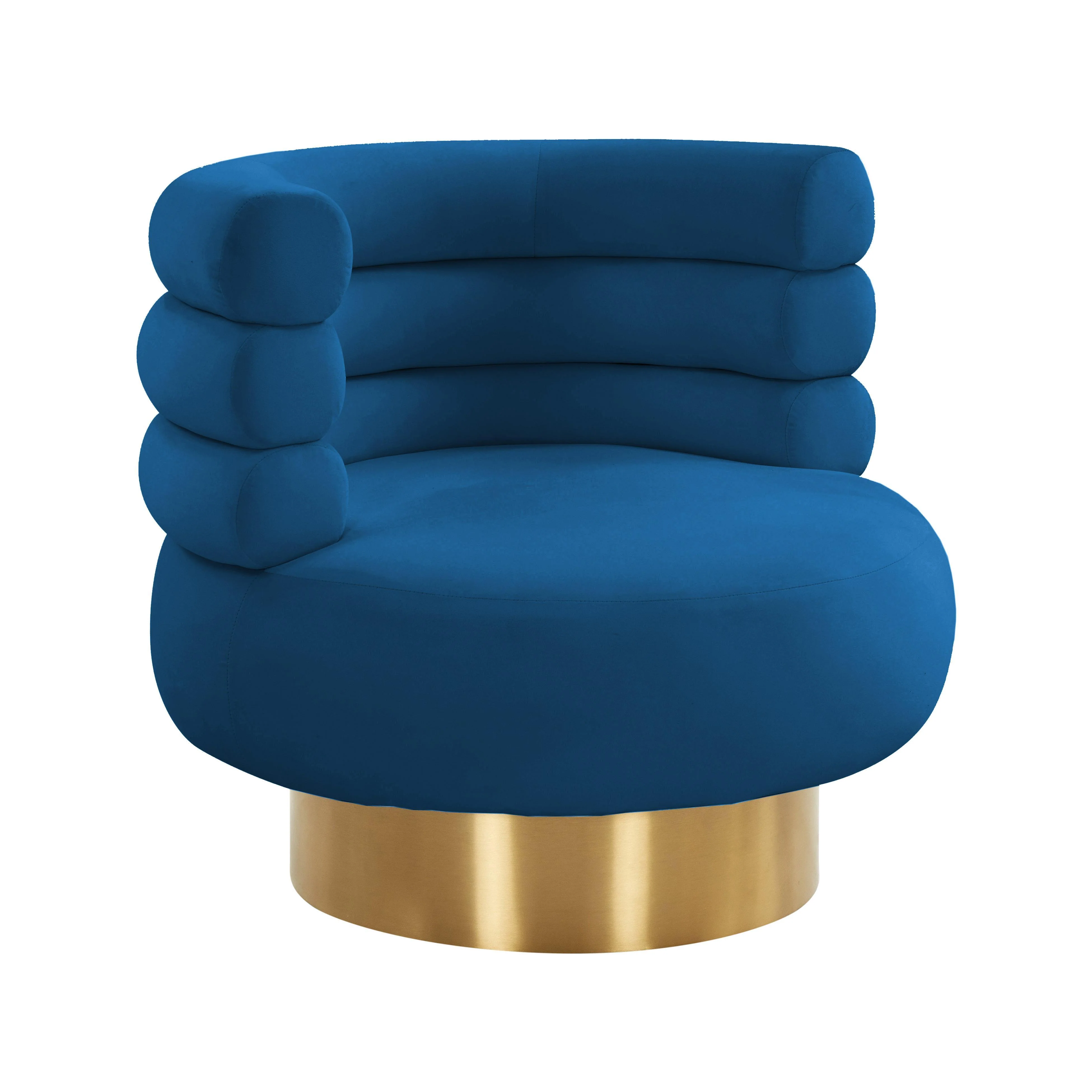 Naomi Navy Velvet Swivel Chair - Remutear