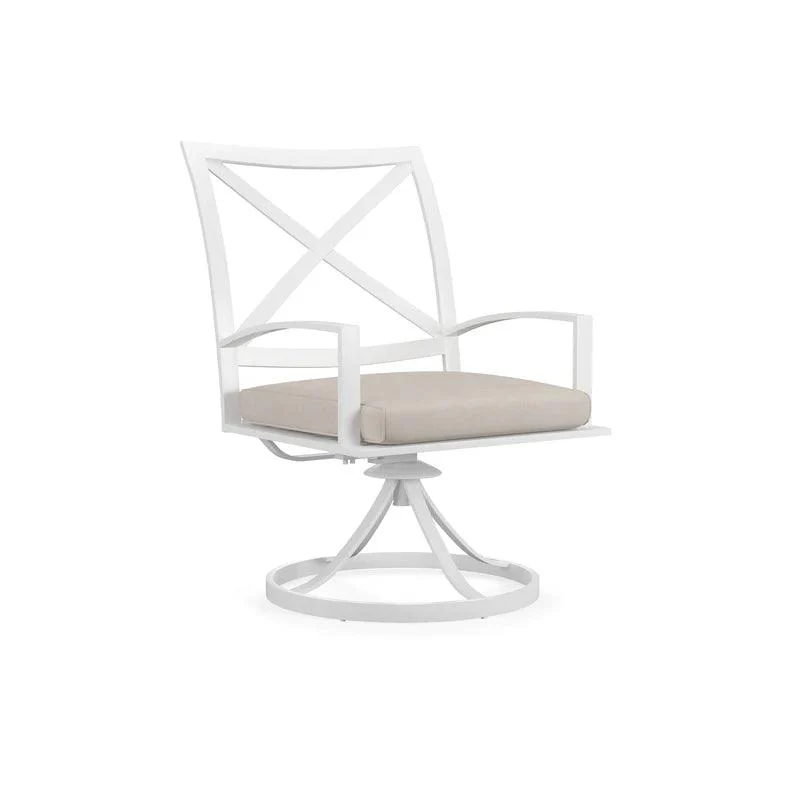 Bristol Swivel Dining Chair in Canvas Flax w/ Self Welt - Remutear