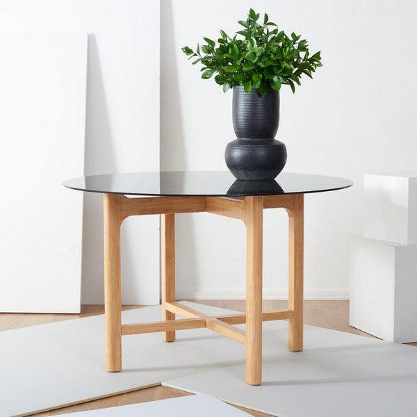 RUTHANNE ROUND GLASS DINING TABLE - Remutear