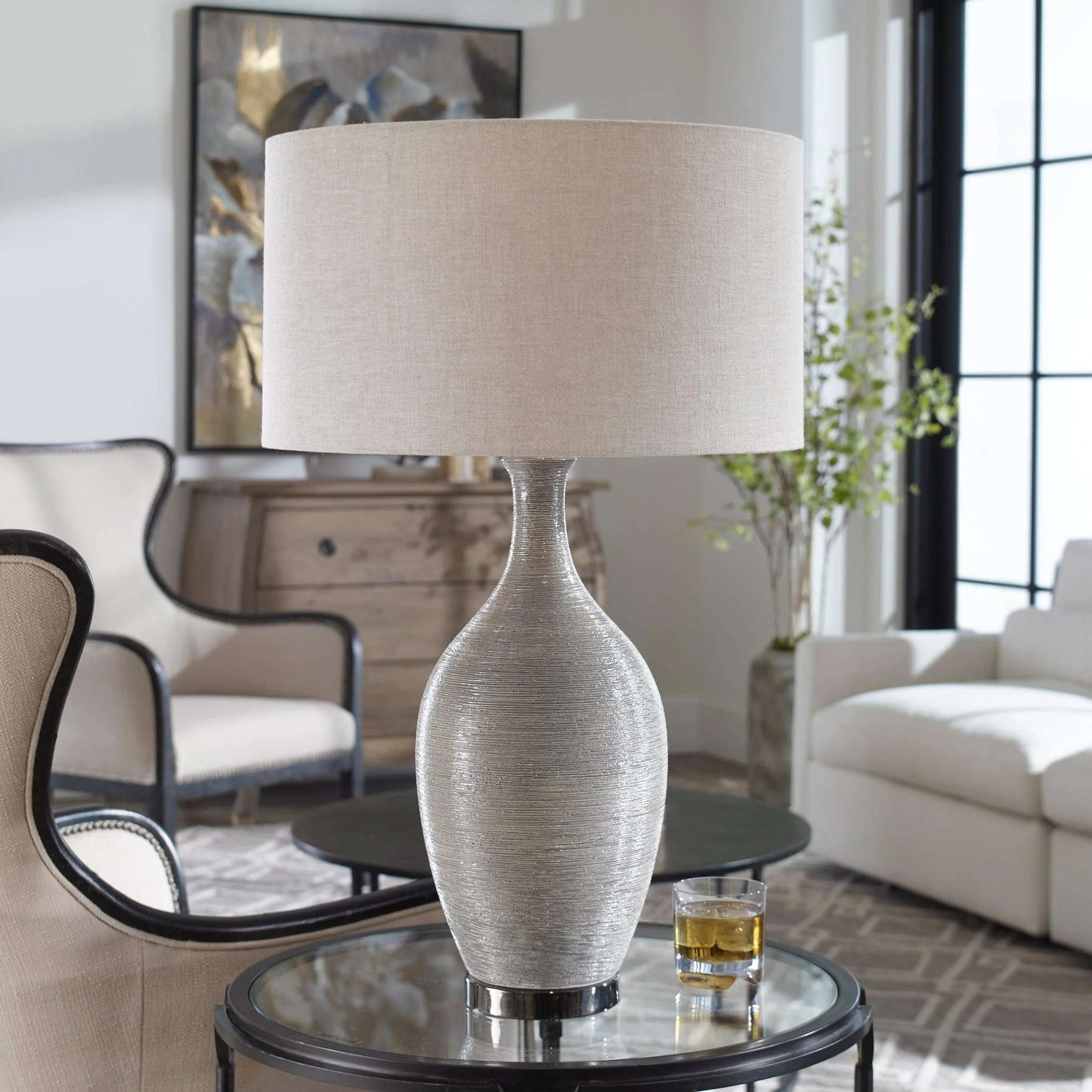 DINAH GRAY TEXTURED TABLE LAMP - Remutear