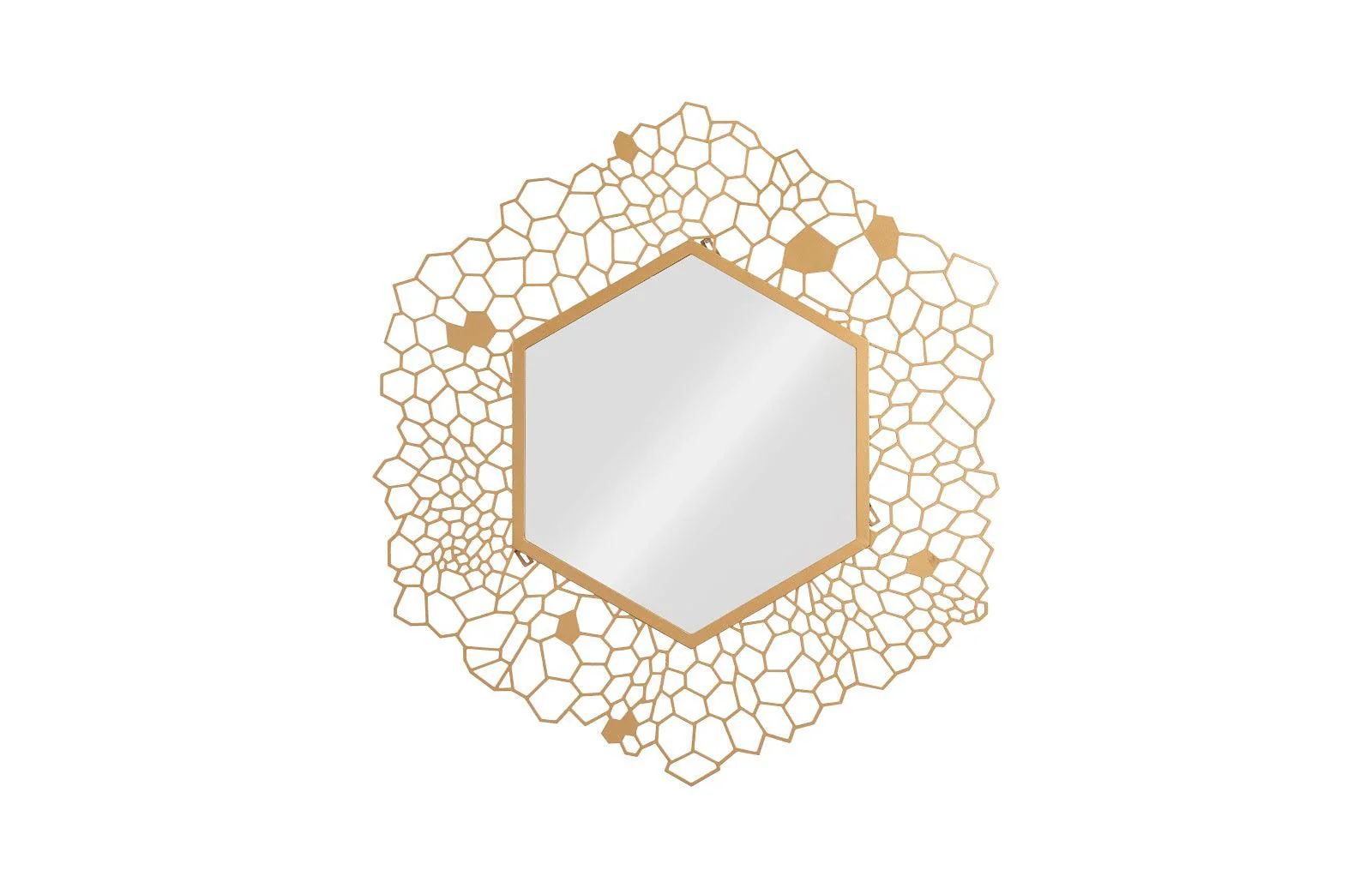 Hexagon Honeycomb Mirror Brass - Remutear