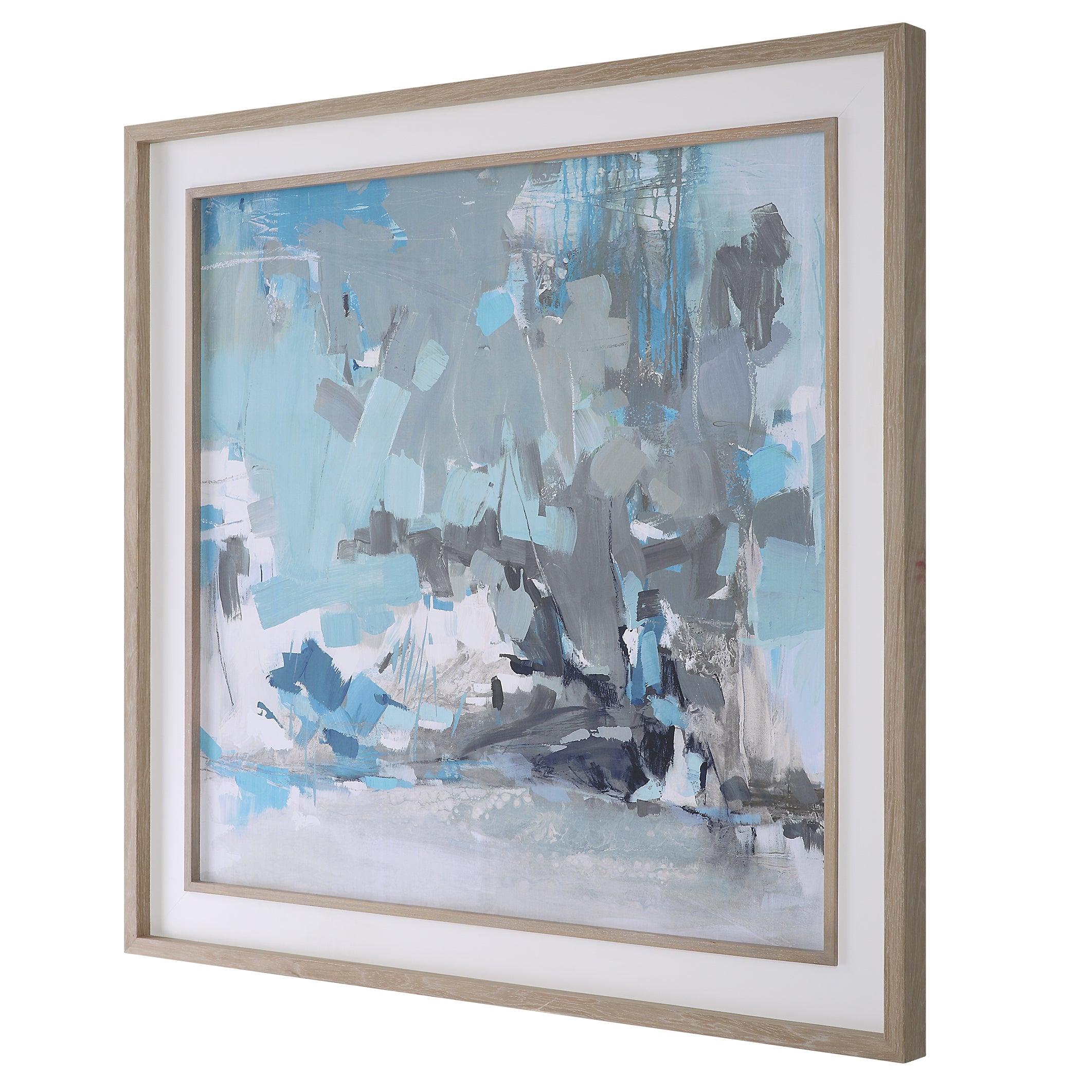 Misty Moonlight Abstract Framed Print - Remutear