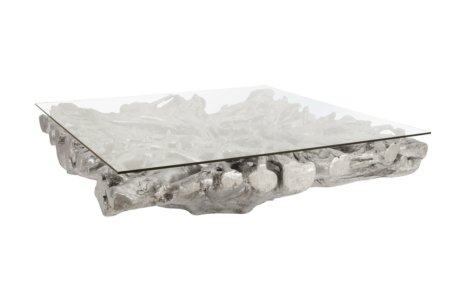 Square Root Coffee Table, With Glass - Remutear