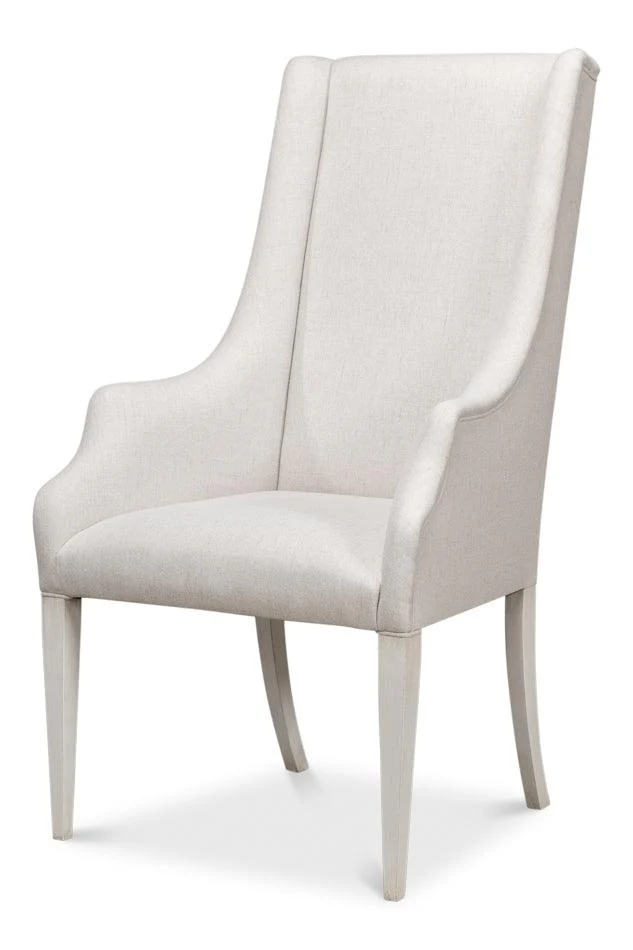Captains Chair Cortina White Cream Fabrc - Remutear